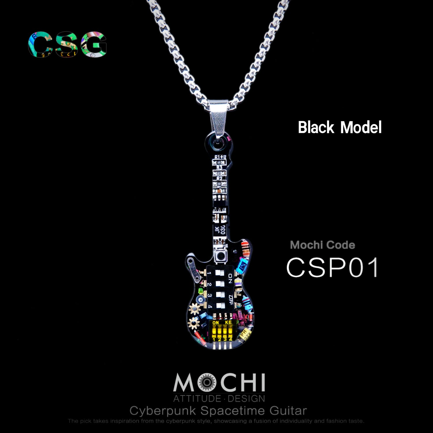 Guitare Spacetime - Pendentif et chaînes Cyberpunk | Mochipunk