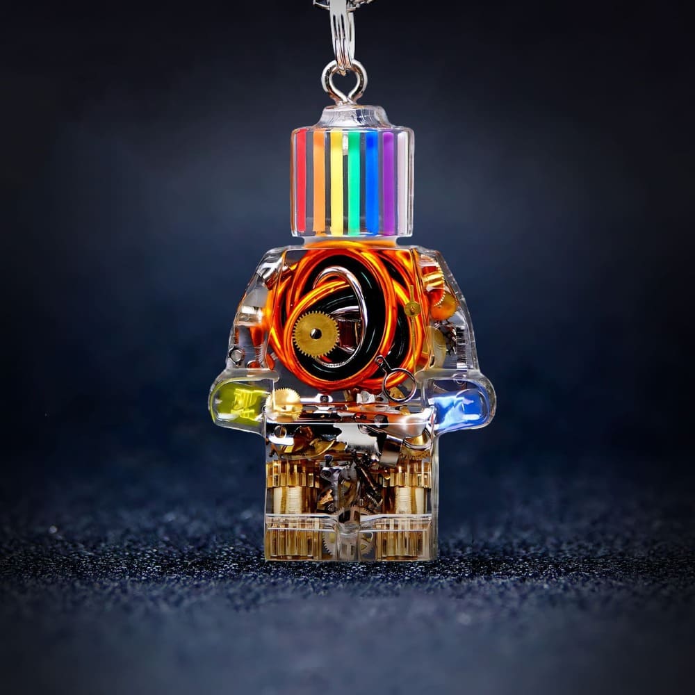 Rainbow Grid Entity - Cyberpunk Pendant & Chains | Mochipunk