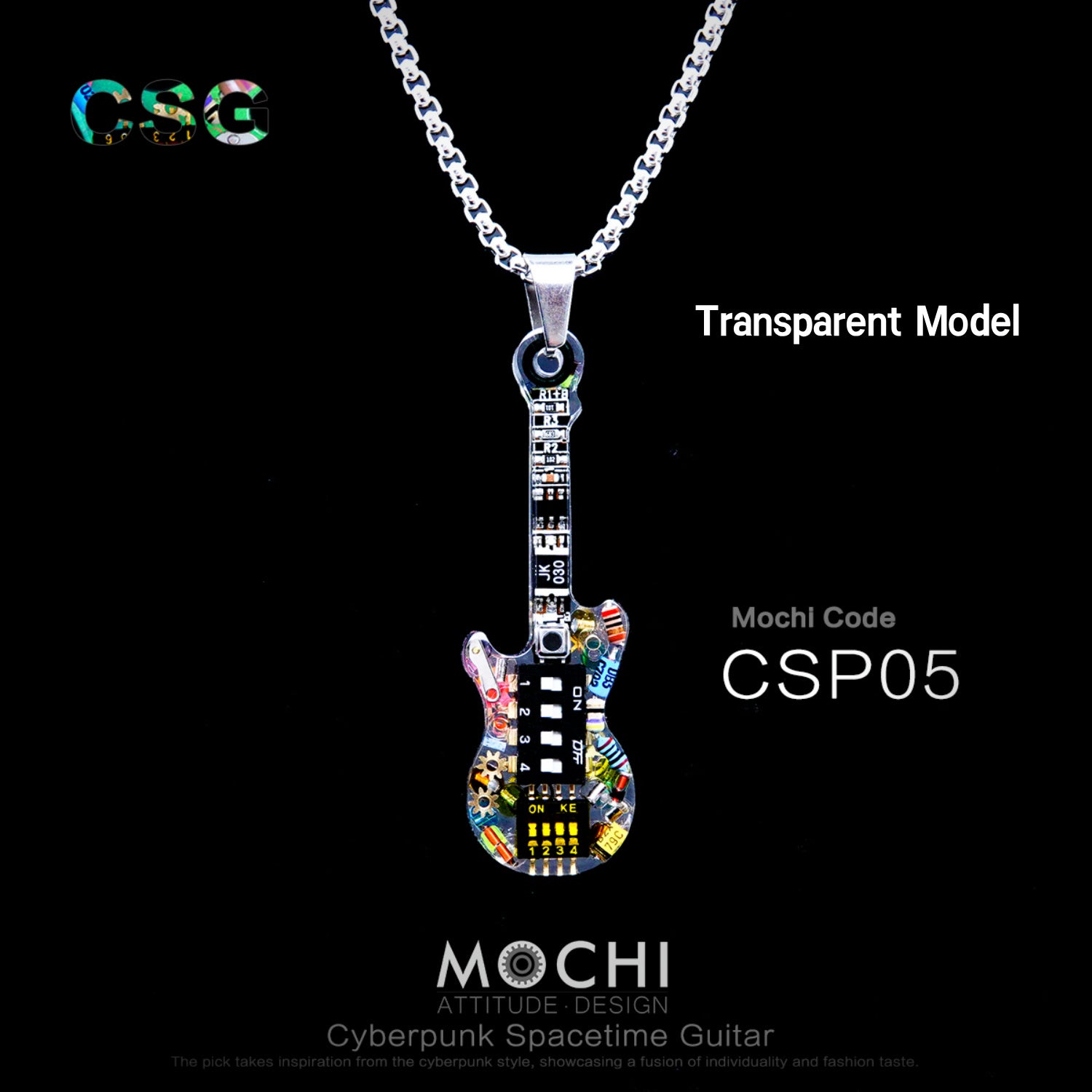 Guitare Spacetime - Pendentif et chaînes Cyberpunk | Mochipunk
