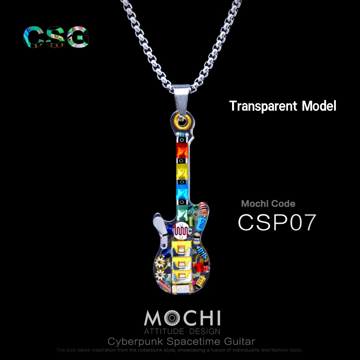 Guitare Spacetime - Pendentif et chaînes Cyberpunk | Mochipunk