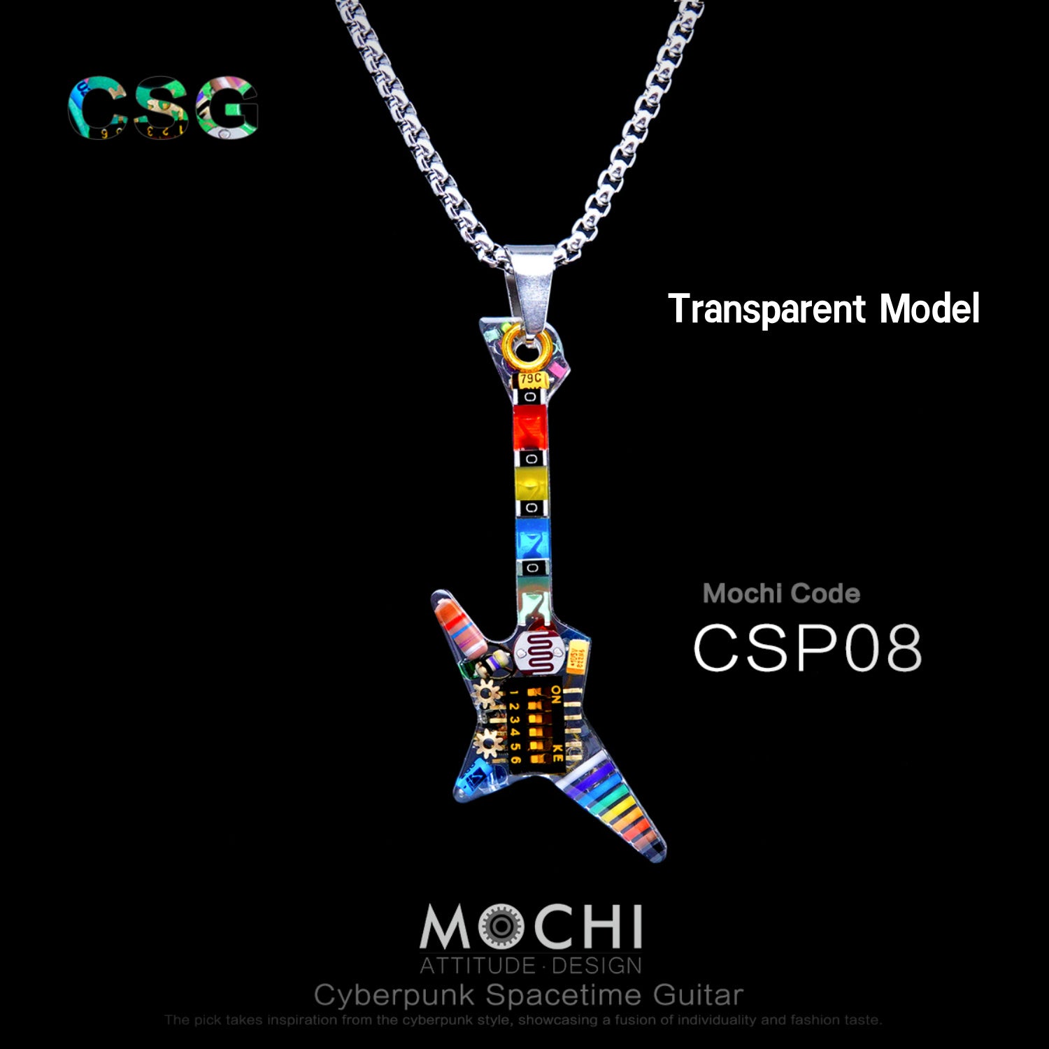 Guitare Spacetime - Pendentif et chaînes Cyberpunk | Mochipunk