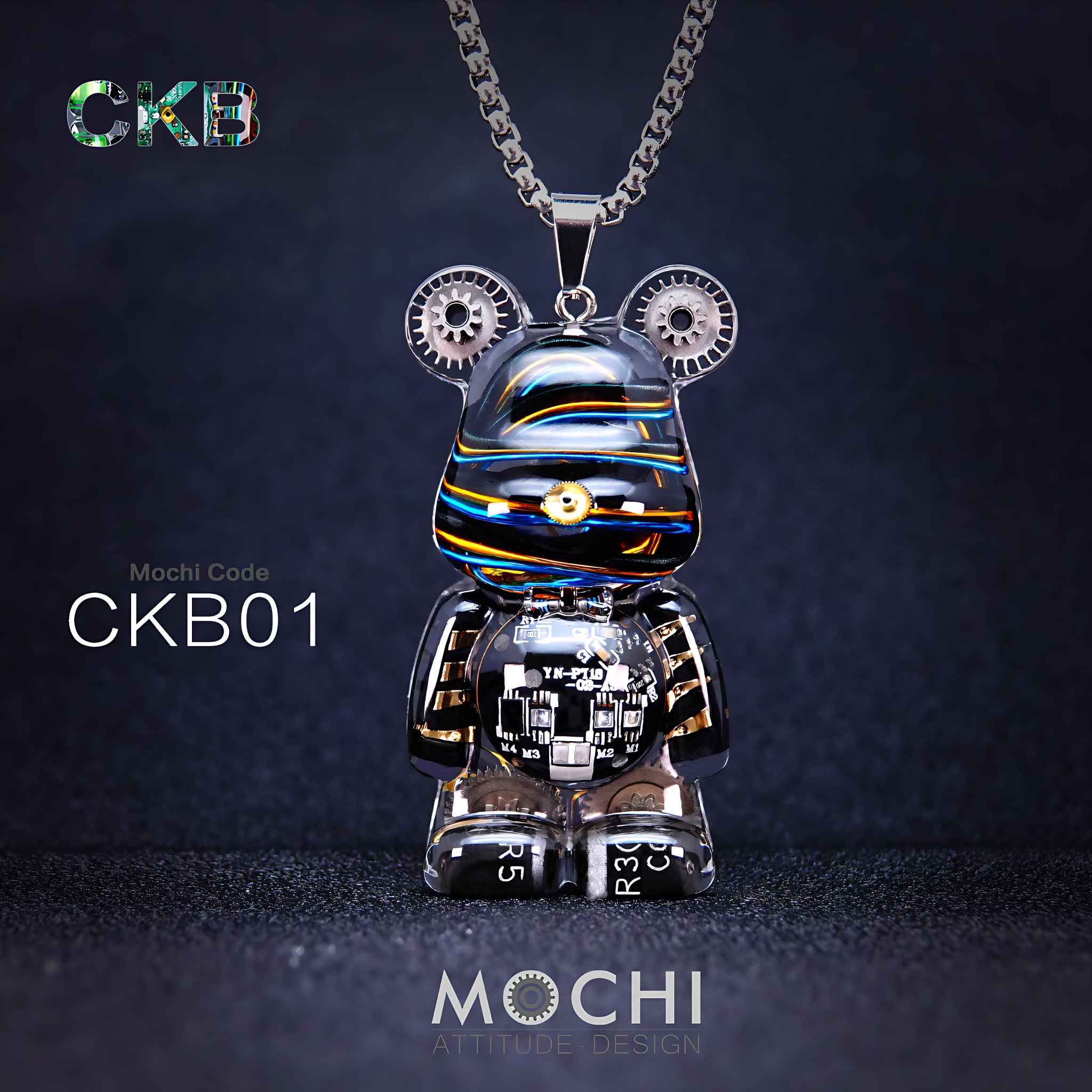 Circuit Killer Bear – Cyberpunk Pendant & Chains | Mochipunk