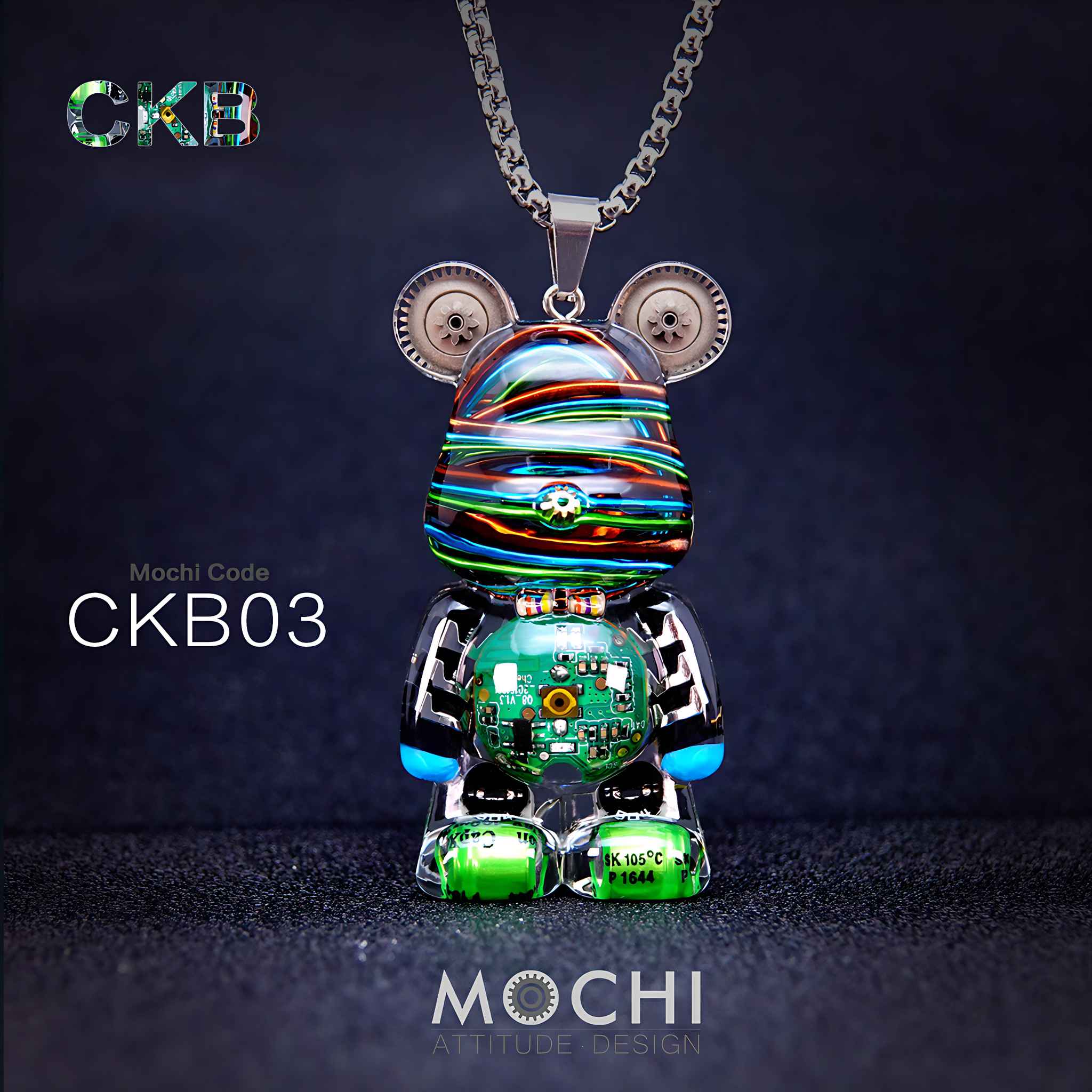 Circuit Killer Bear – Cyberpunk Pendant & Chains | Mochipunk