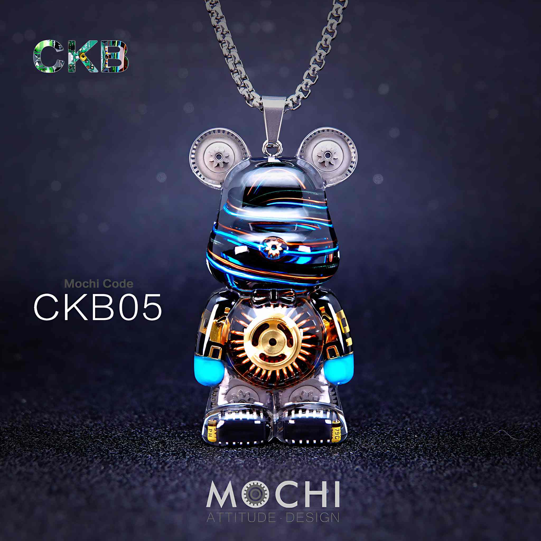 Circuit Killer Bear – Cyberpunk Pendant & Chains | Mochipunk