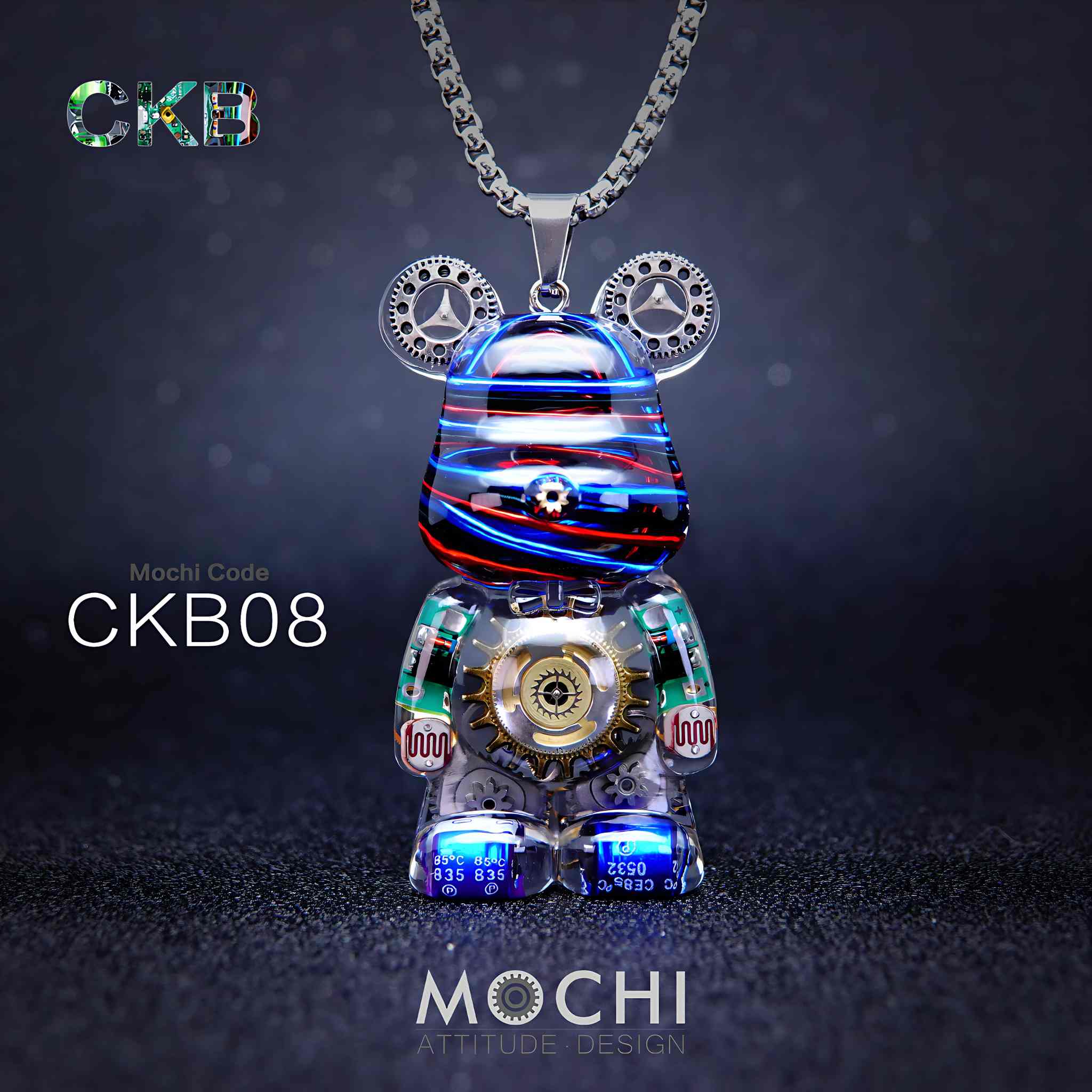 Circuit Killer Bear – Cyberpunk Pendant & Chains | Mochipunk