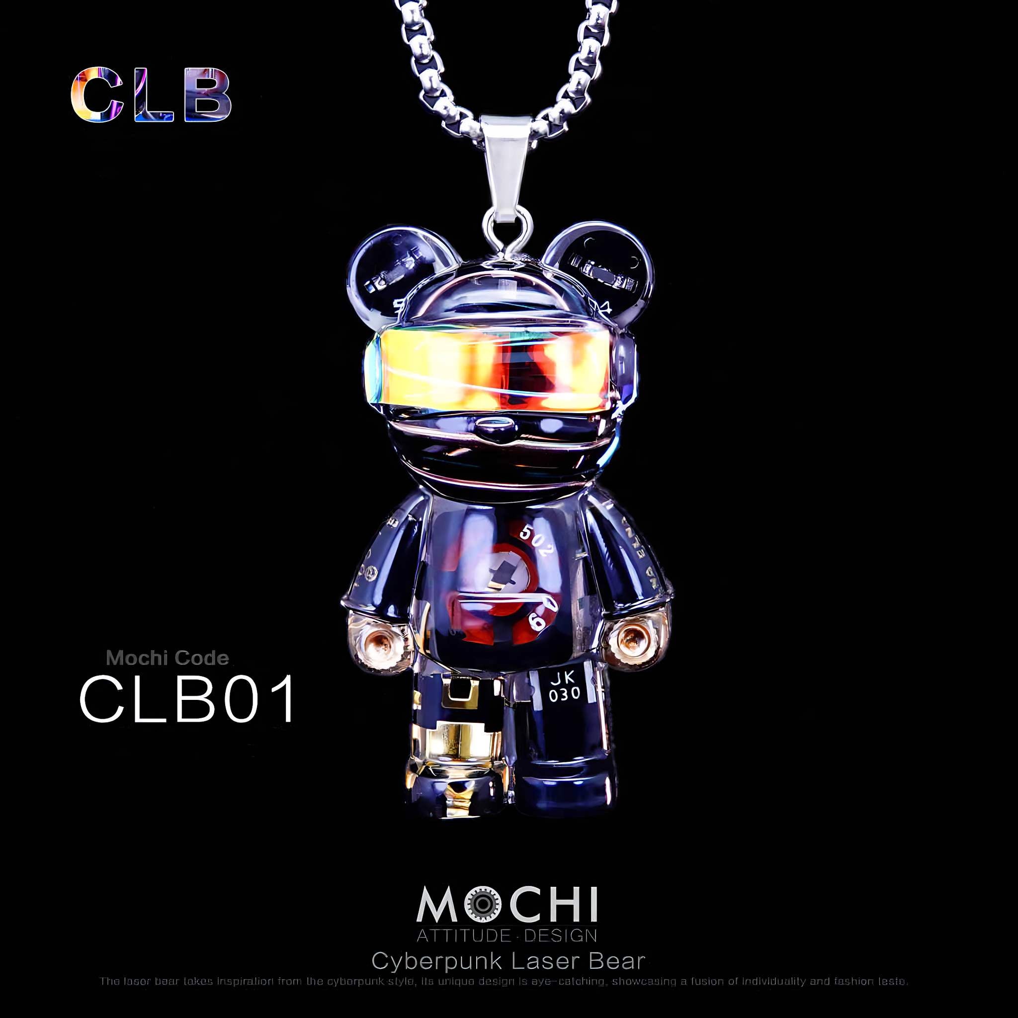 Laser Bear – Handmade Cyberpunk Necklace | Mochipunk