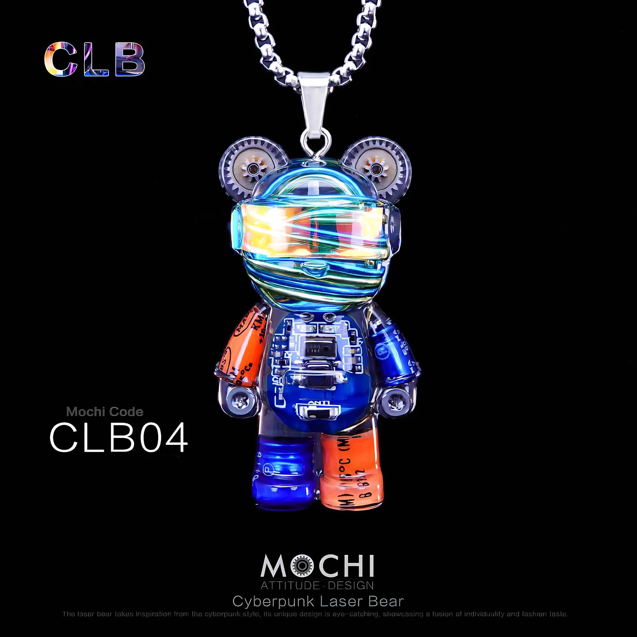 Laser Bear – Handmade Cyberpunk Necklace | Mochipunk