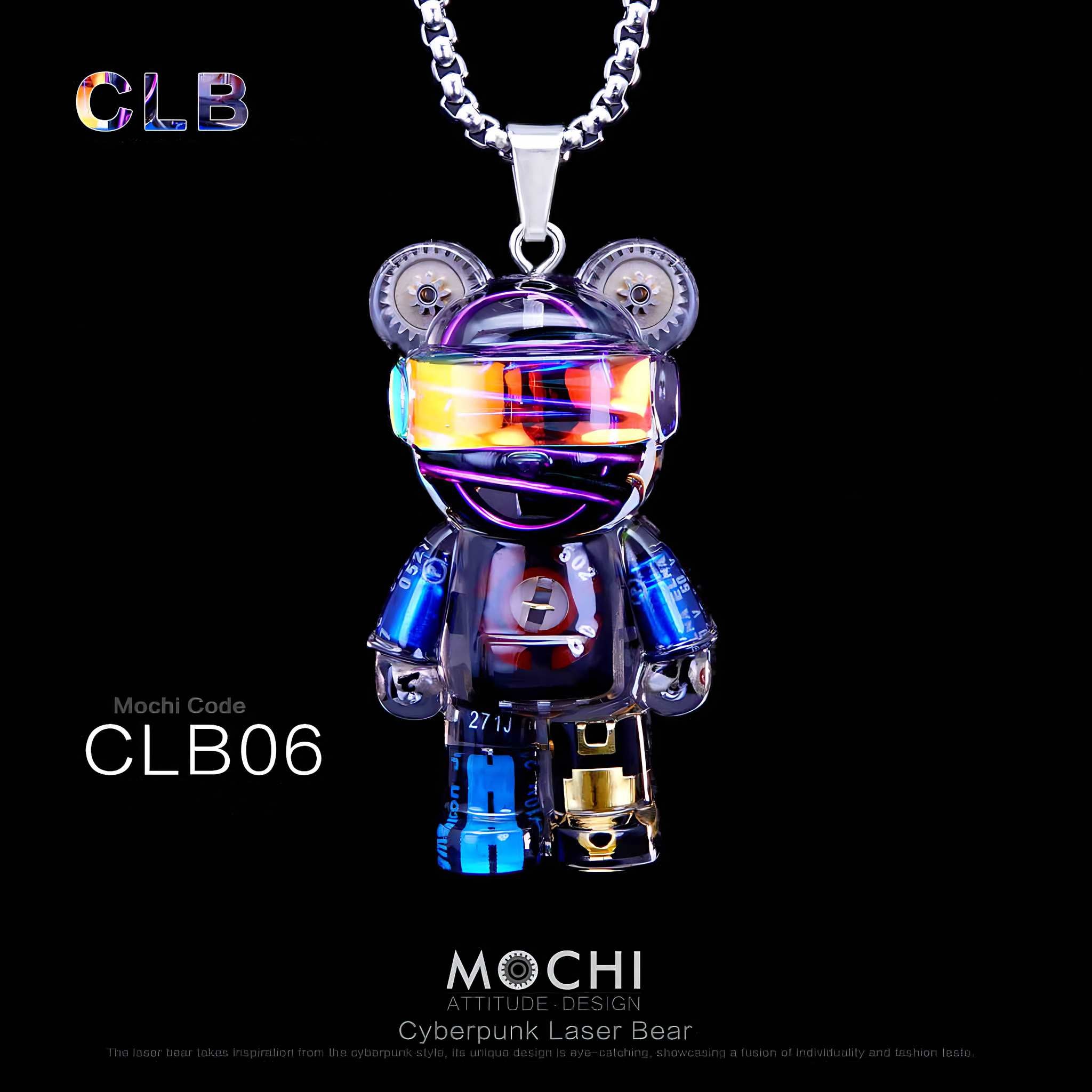 Laser Bear – Handmade Cyberpunk Necklace | Mochipunk