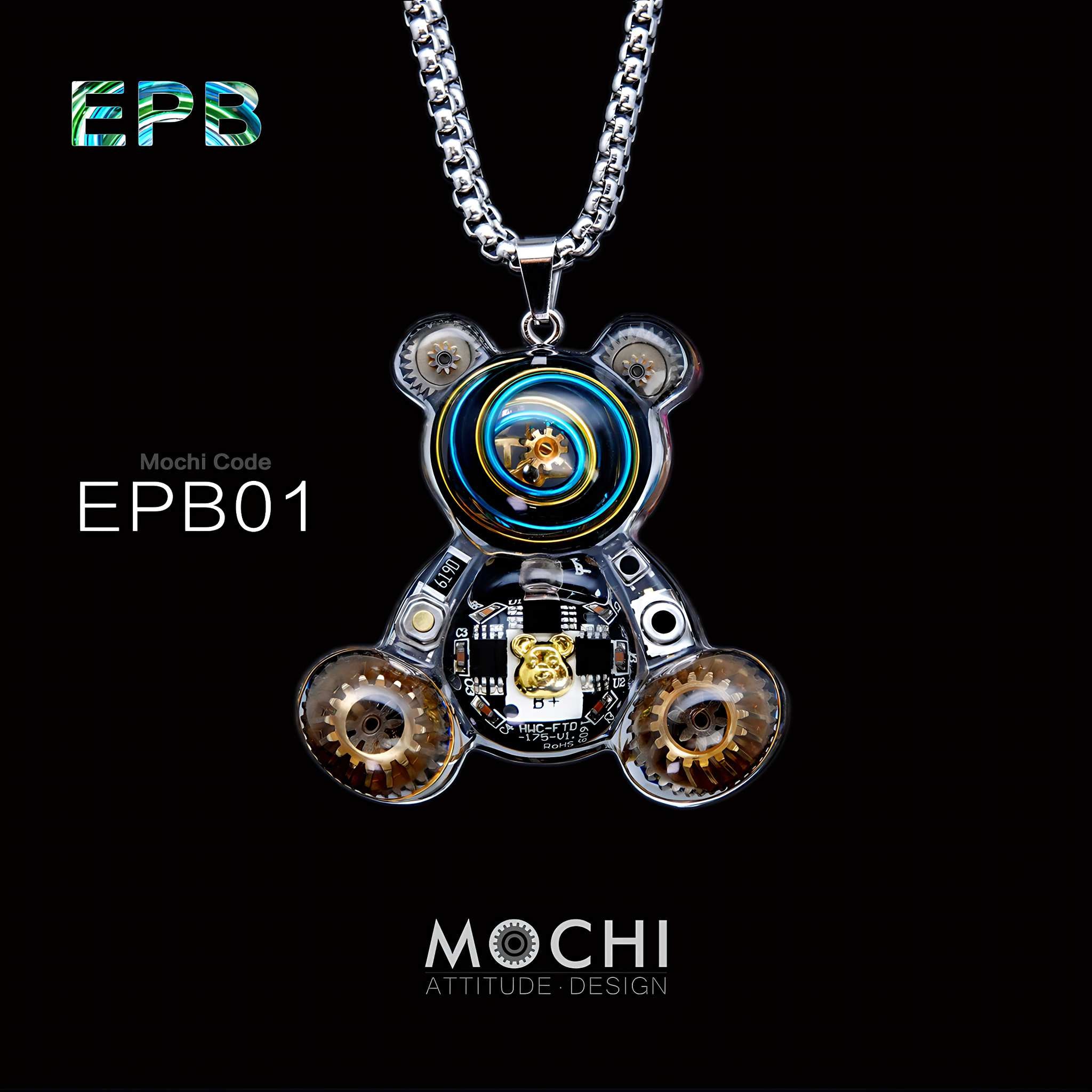 Electronic Punk Bear - Cyberpunk Pendant & Chains | Mochipunk