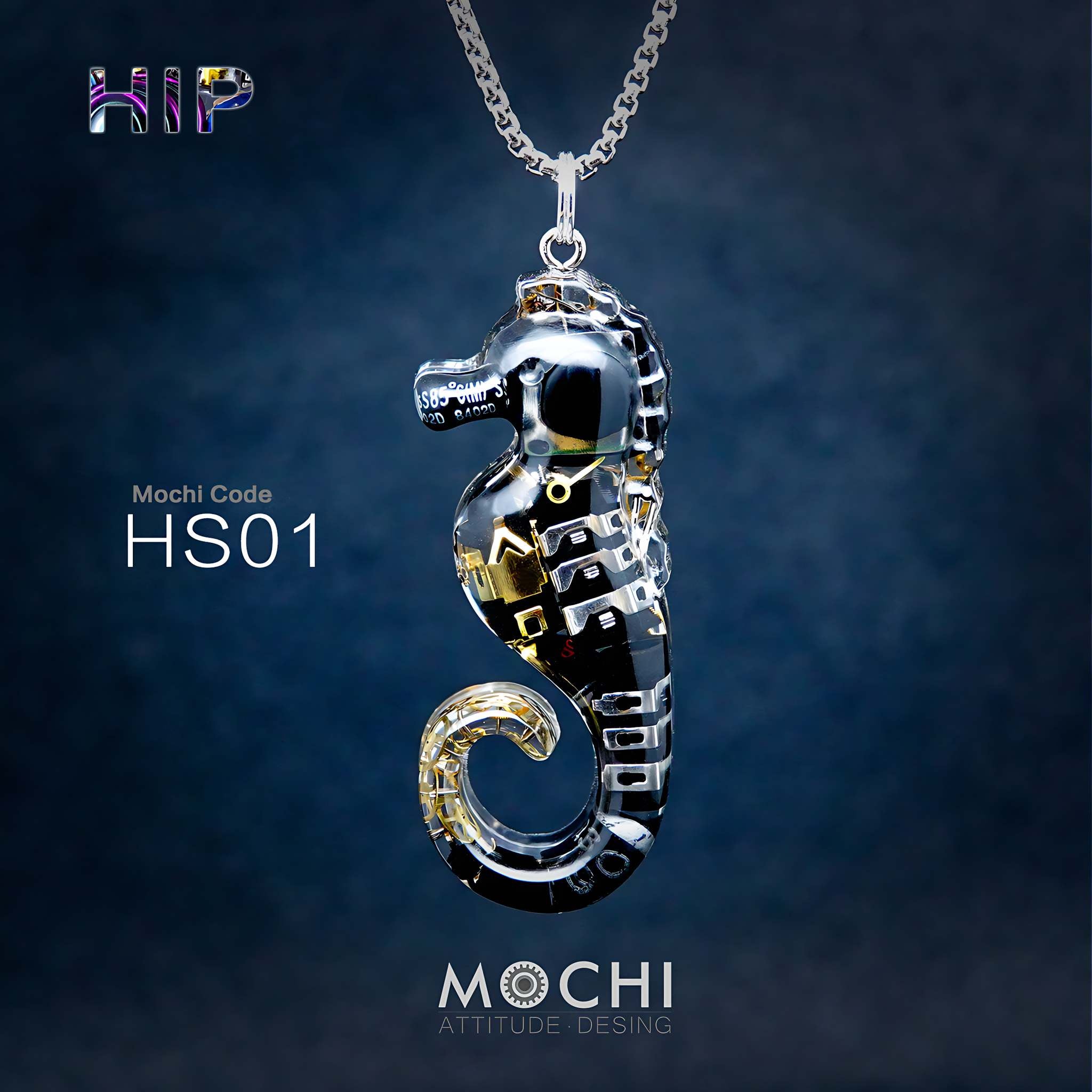 Neon Seahorse - Cyberpunk Pendant & Chains | Mochipunk
