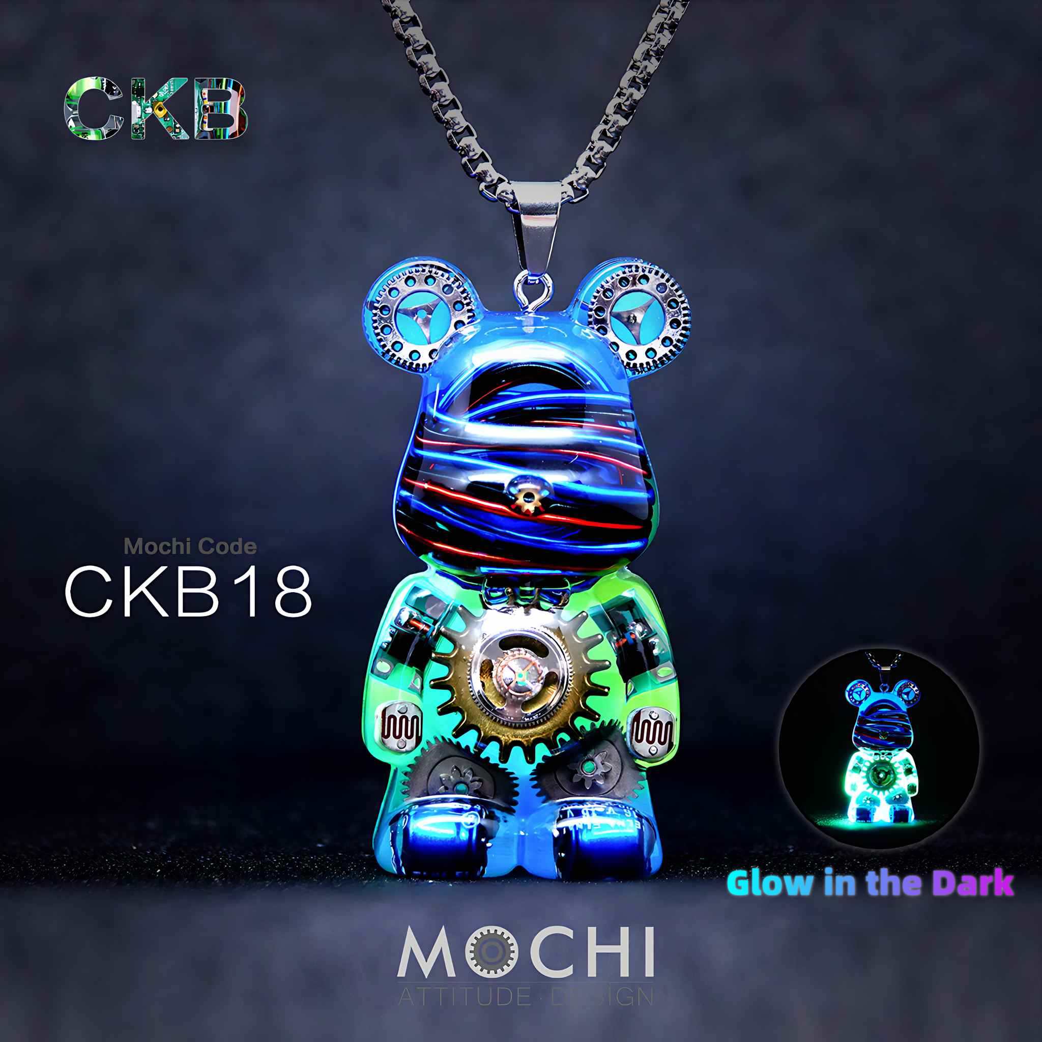 Circuit Killer Bear – Cyberpunk Pendant & Chains | Mochipunk