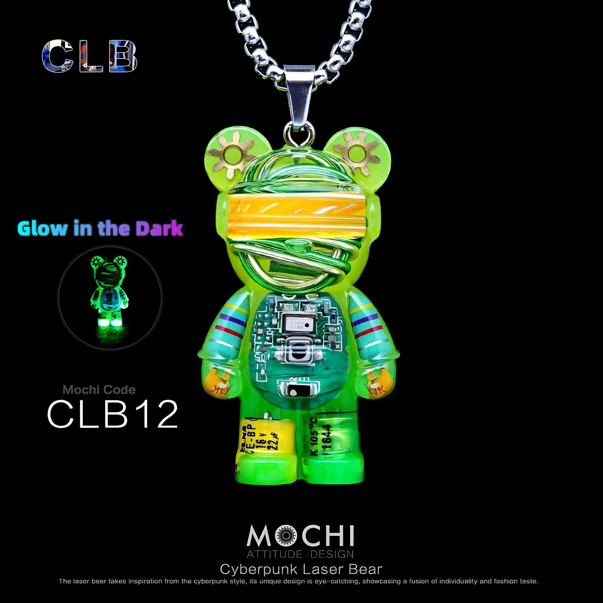 Laser Bear – Handmade Cyberpunk Necklace | Mochipunk
