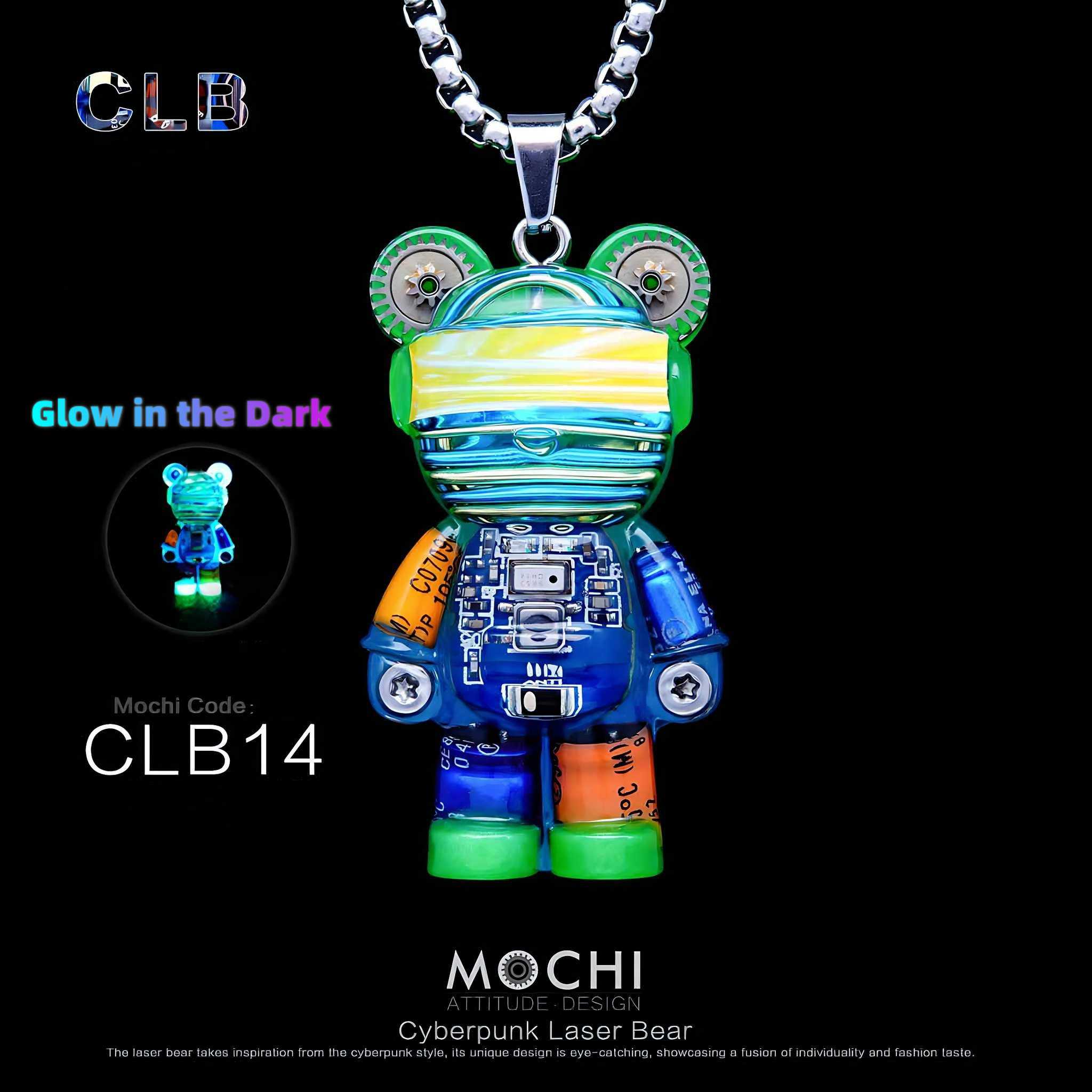 Laser Bear – Handmade Cyberpunk Necklace | Mochipunk