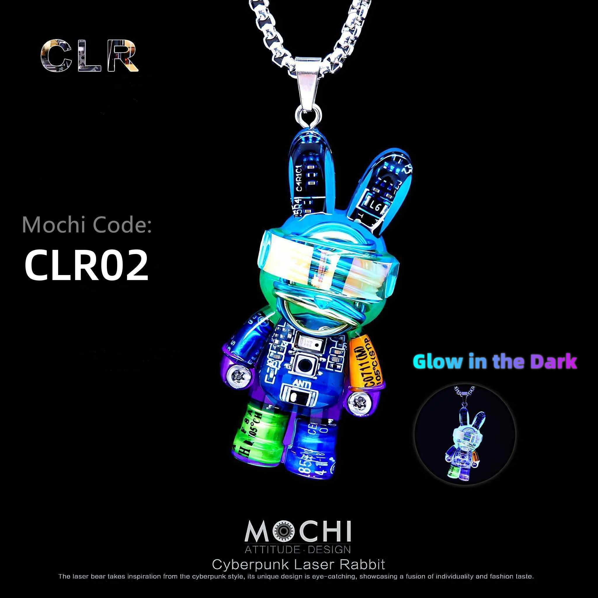 Laser Rabbit - Cyberpunk Pendant & Chains | Mochipunk