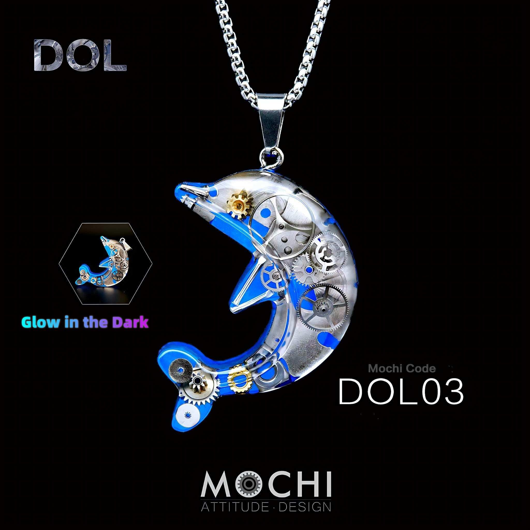Ghostwave Dolphin - Cyberpunk Pendant & Chains | Mochipunk