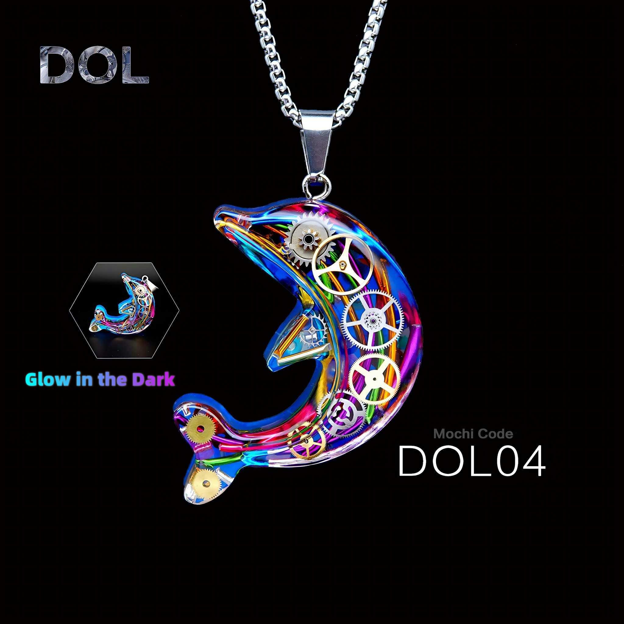 Ghostwave Dolphin - Cyberpunk Pendant & Chains | Mochipunk