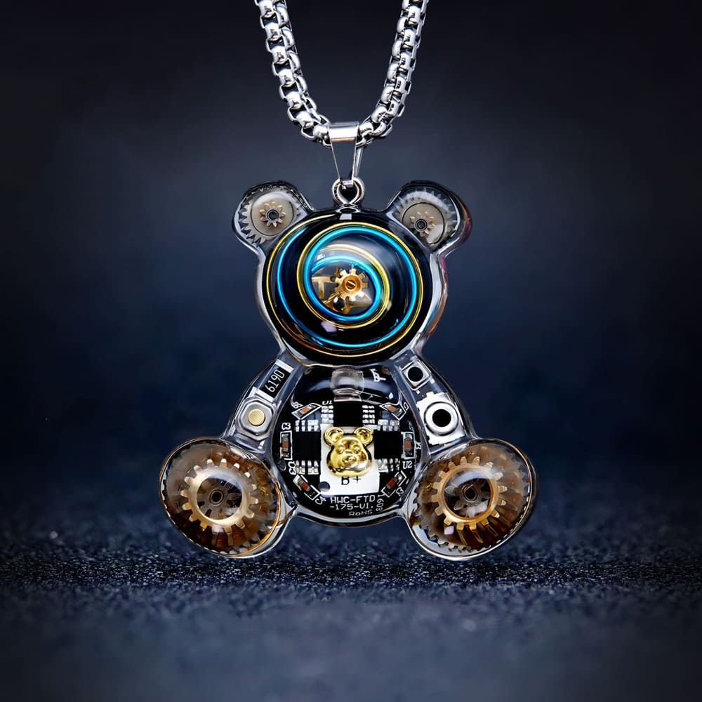 Electronic Punk Bear - Cyberpunk Pendant & Chains | Mochipunk
