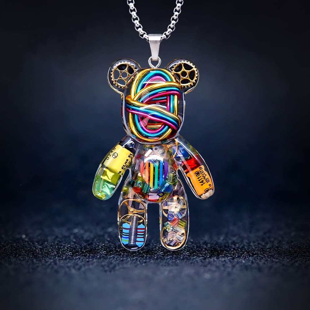 Neon Killer Bear – Cyberpunk Pendant & Chains | Mochipunk
