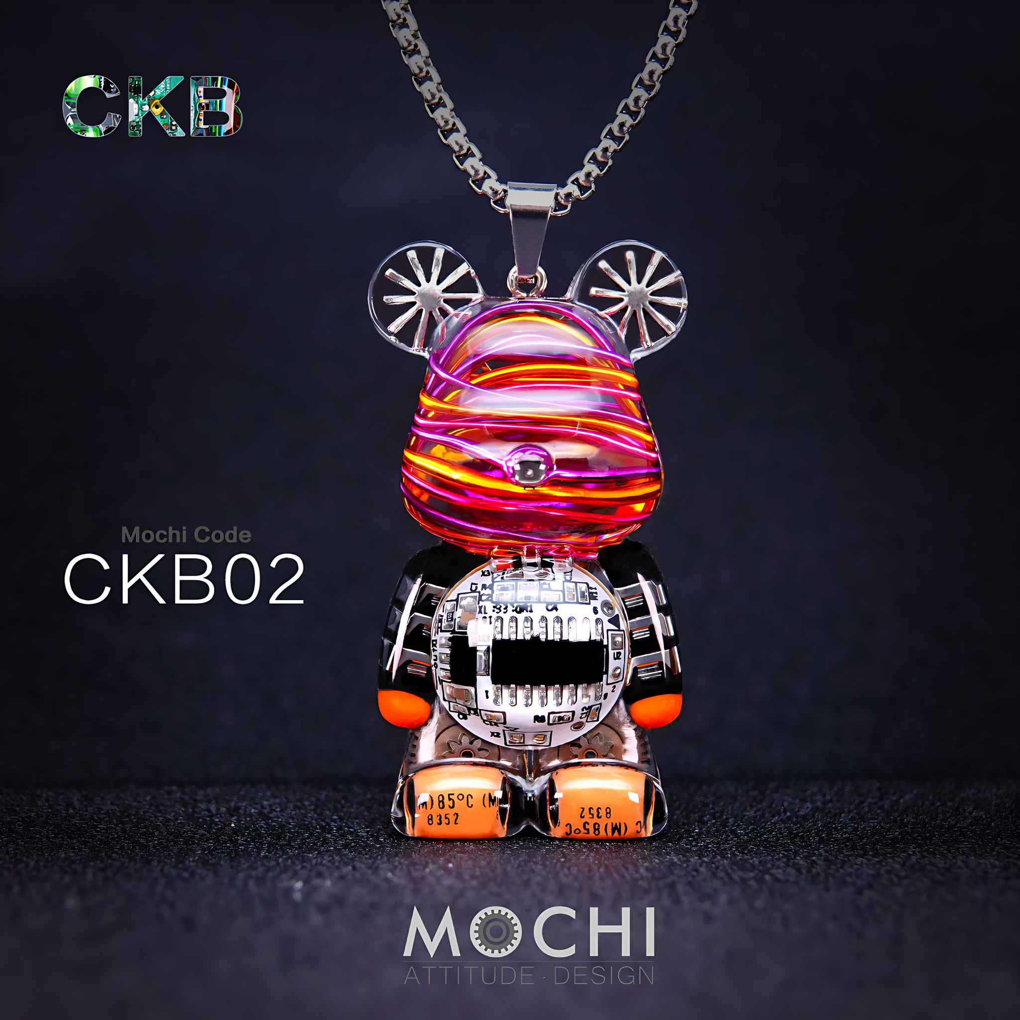 Circuit Killer Bear – Cyberpunk Pendant & Chains | Mochipunk