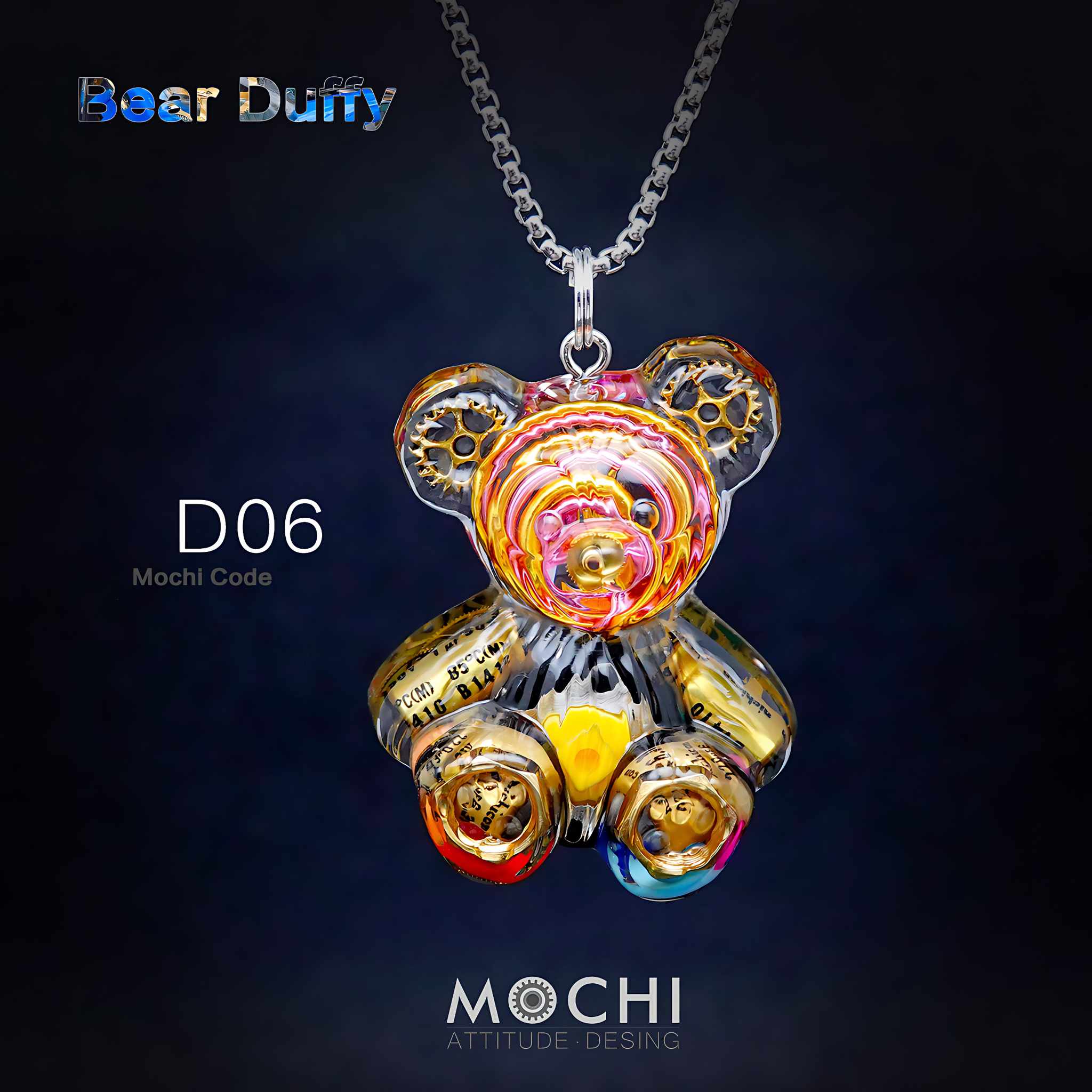 ◆ DUFFY Bear Duffy - Cyberpunk Pendant & Chains - Futuristic Jewelry