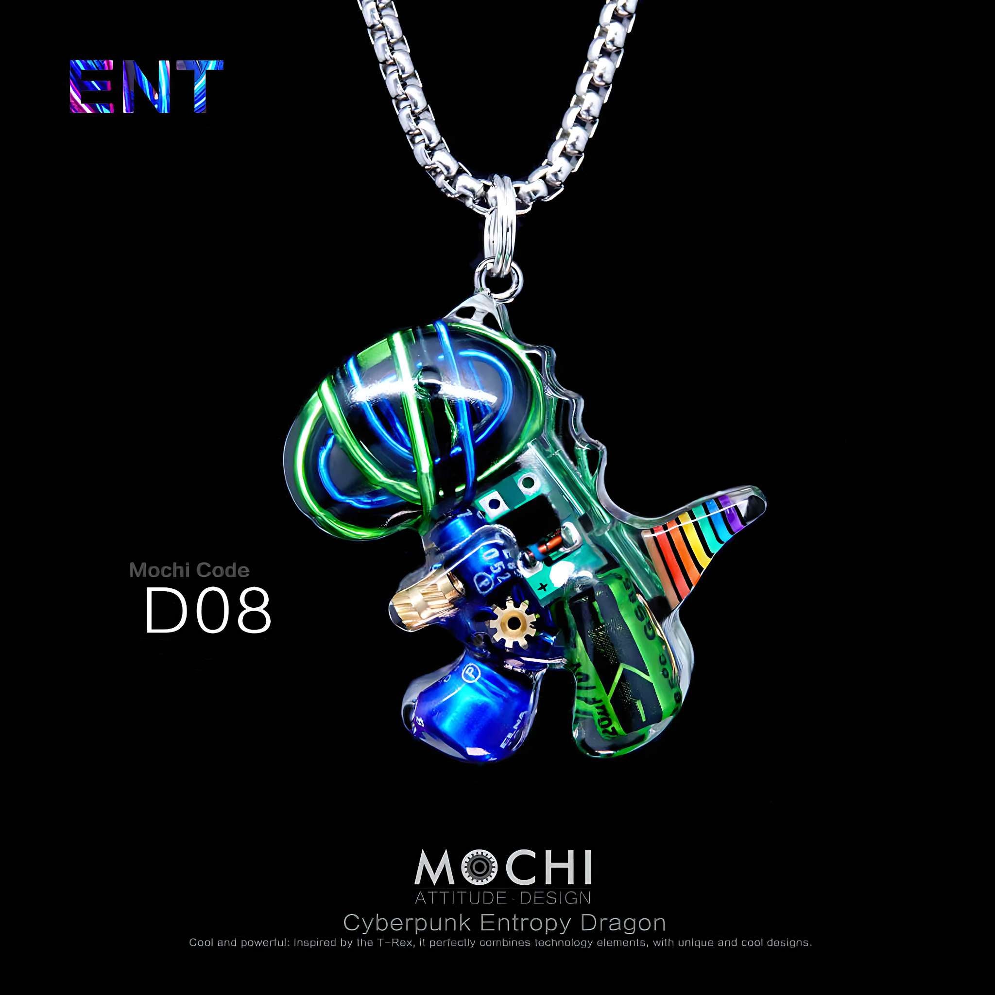 Entropy Dragon - Cyberpunk Pendant & Chains | Mochipunk