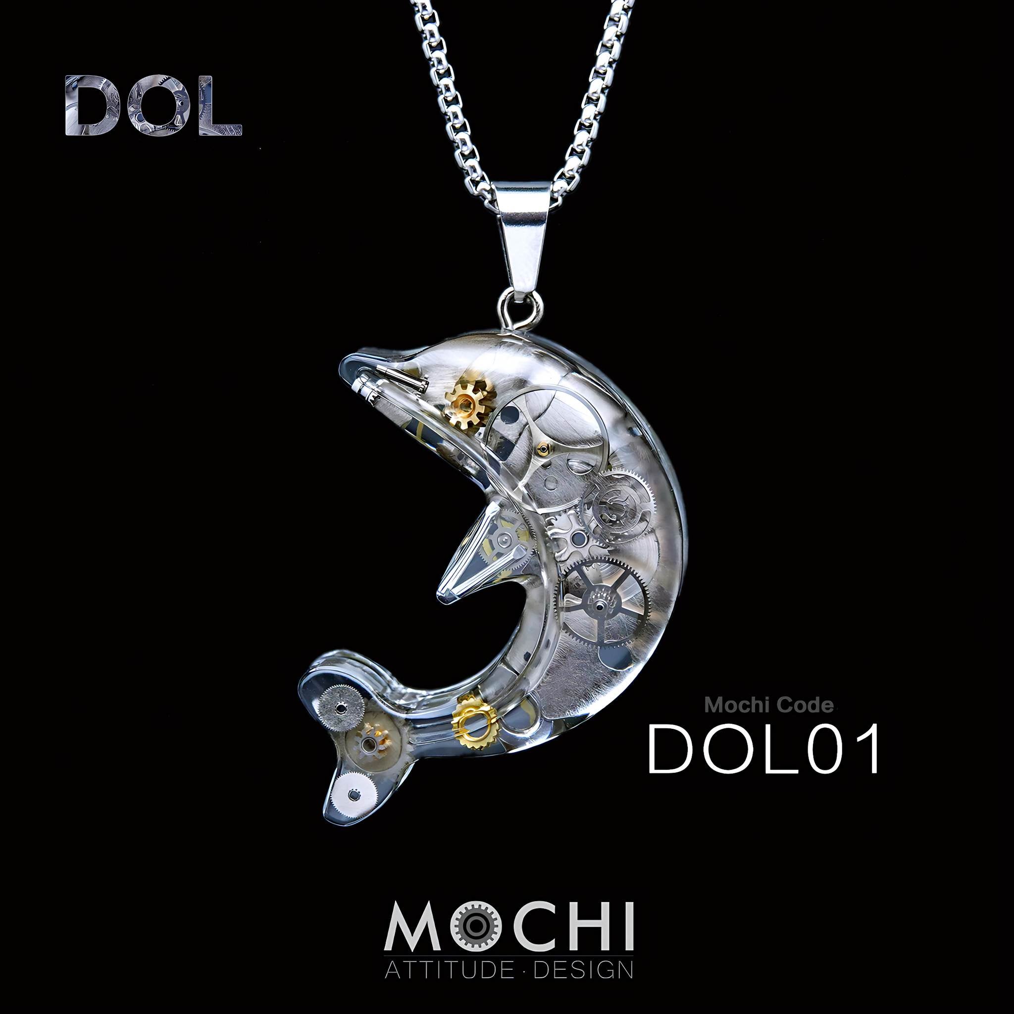 Ghostwave Dolphin - Cyberpunk Pendant & Chains | Mochipunk