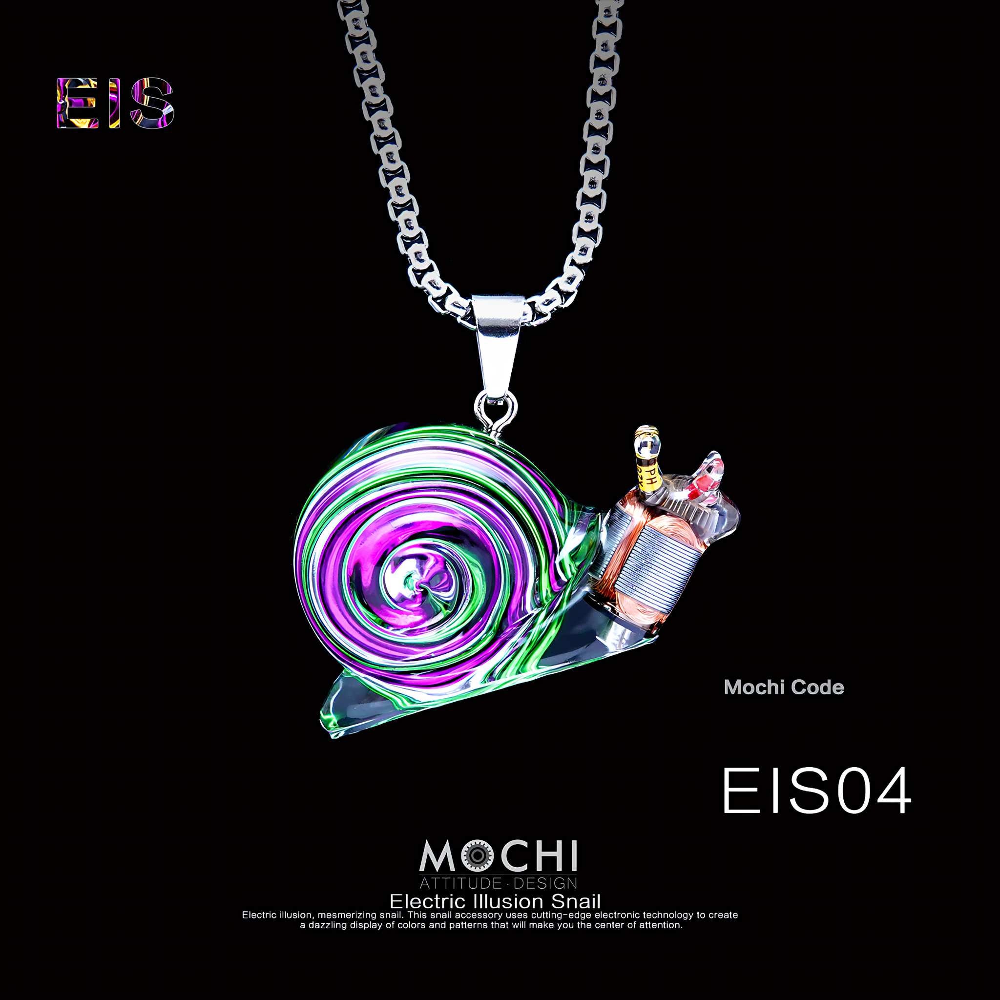 Electric Illusion Snail - Cyberpunk Pendant & Chains | Mochipunk