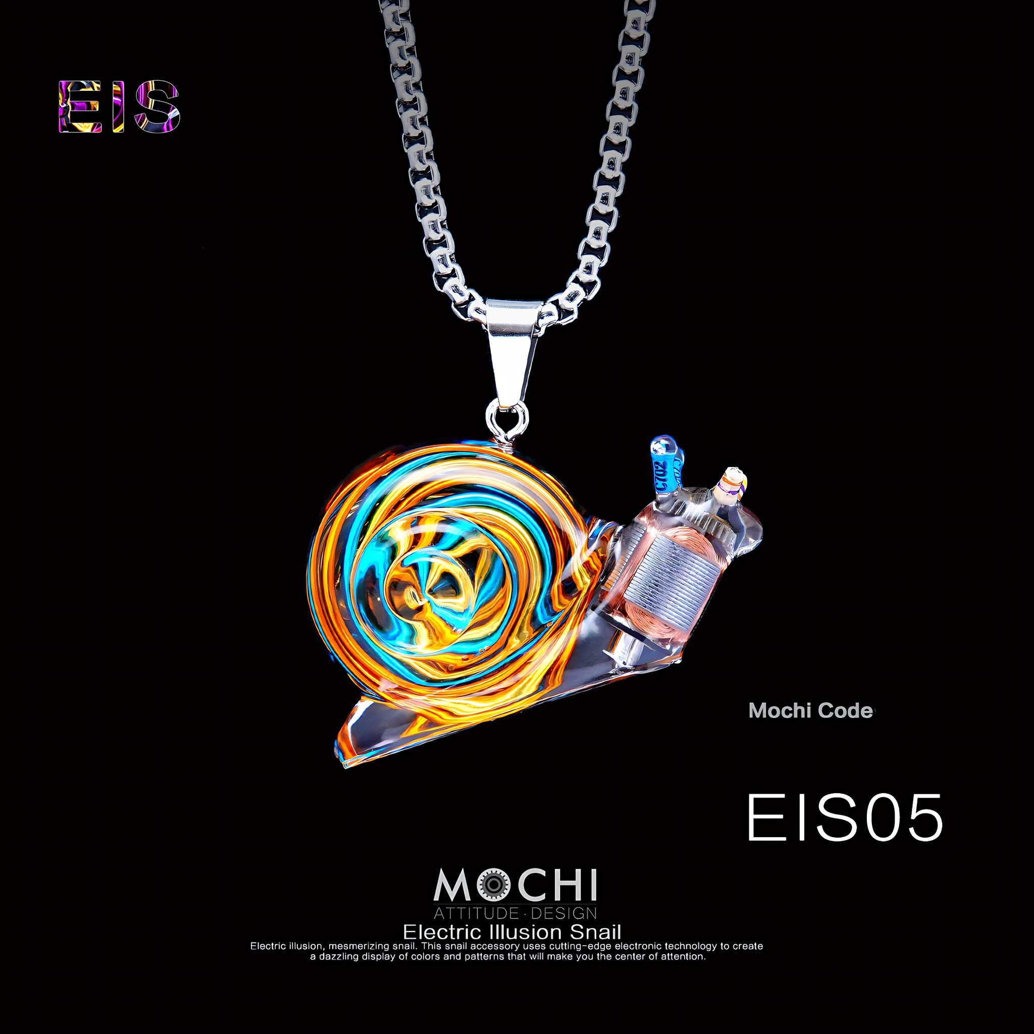 Electric Illusion Snail - Cyberpunk Pendant & Chains | Mochipunk