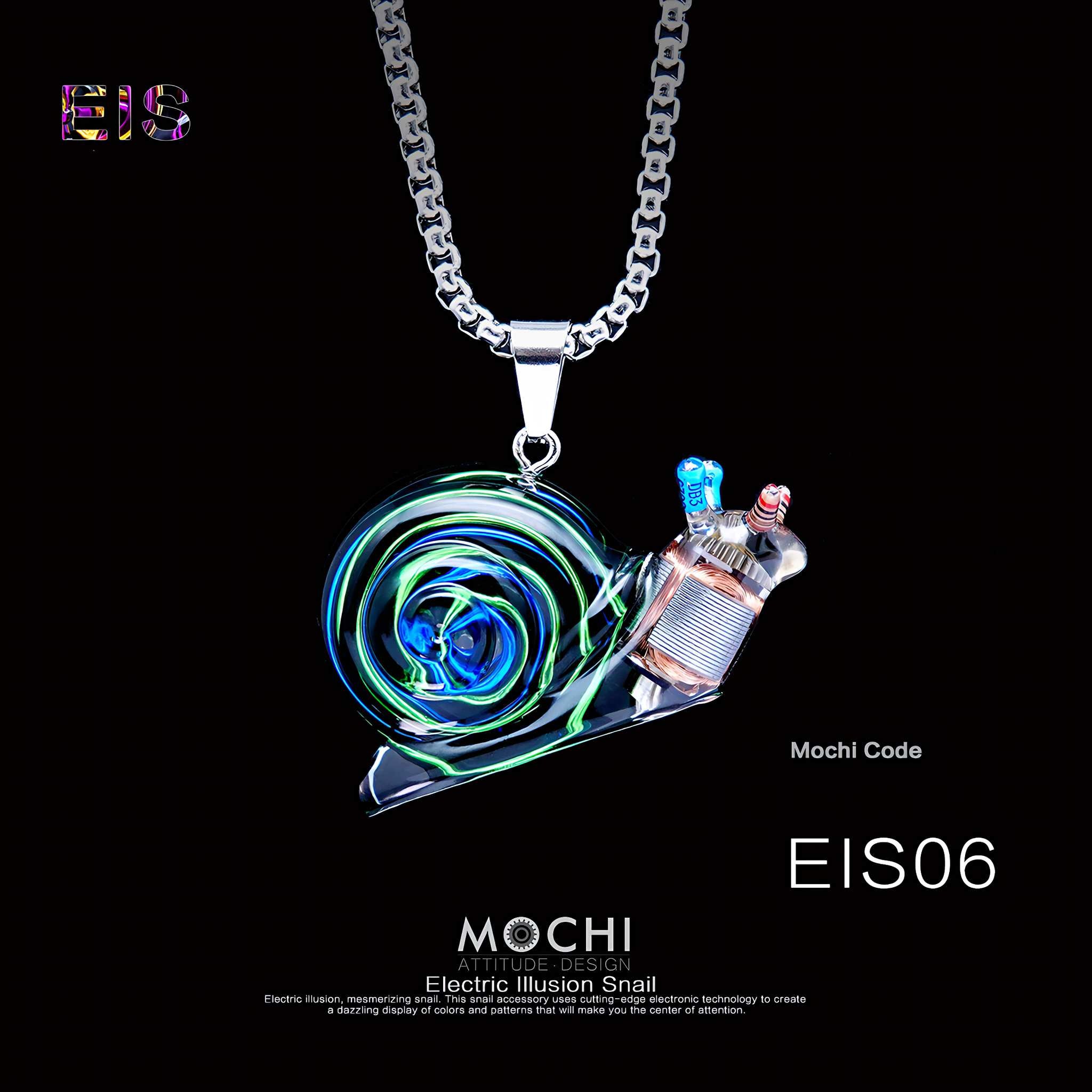 Electric Illusion Snail - Cyberpunk Pendant & Chains | Mochipunk