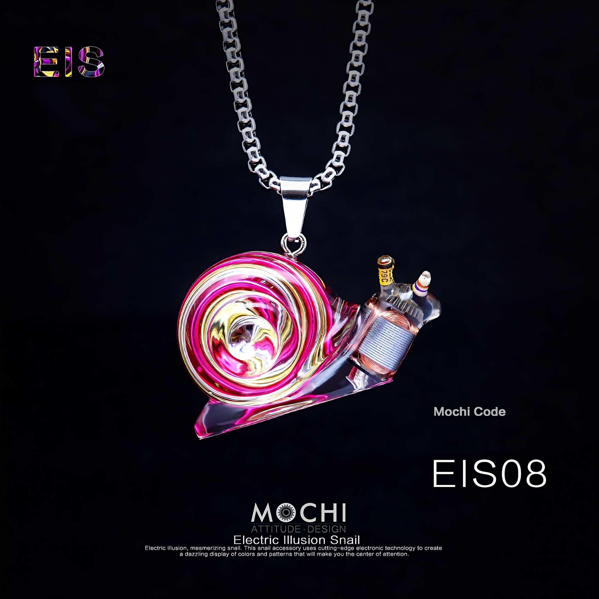 Electric Illusion Snail - Cyberpunk Pendant & Chains | Mochipunk