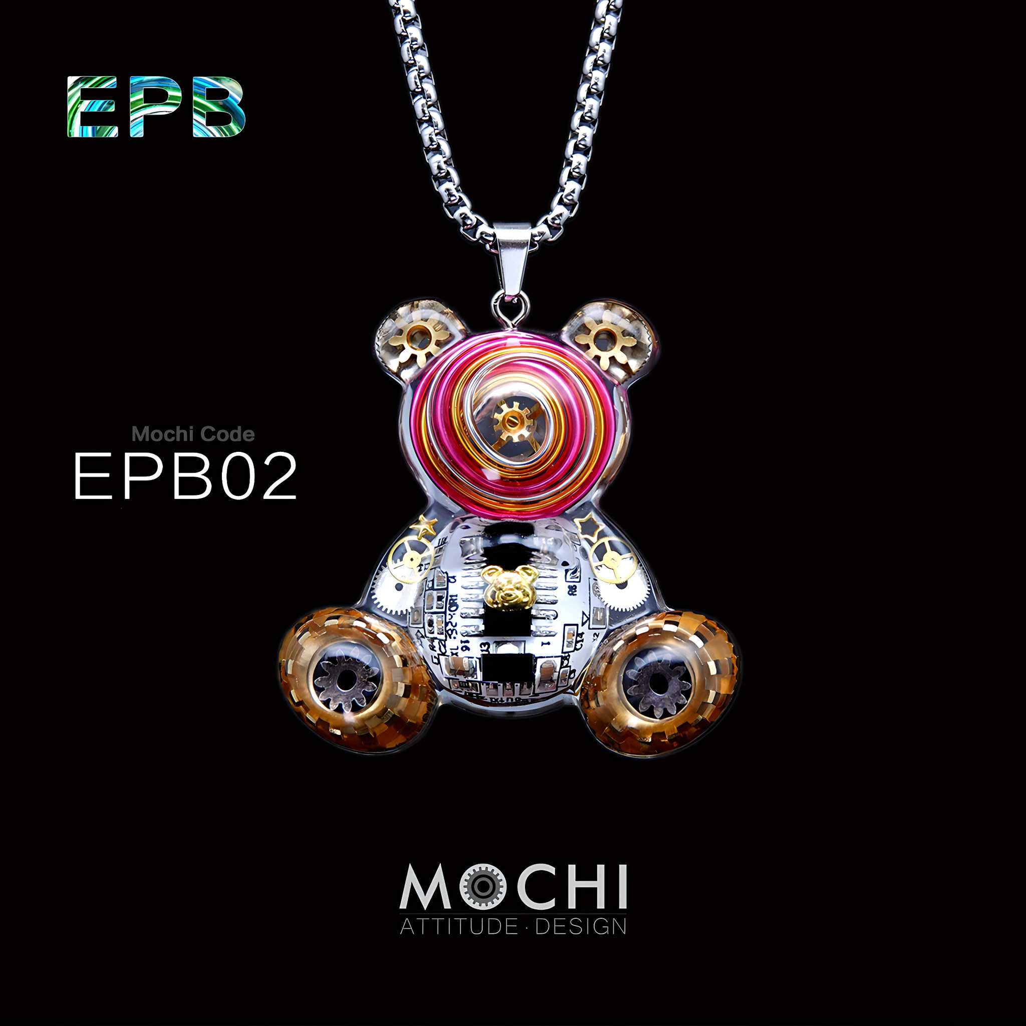 Electronic Punk Bear - Cyberpunk Pendant & Chains | Mochipunk