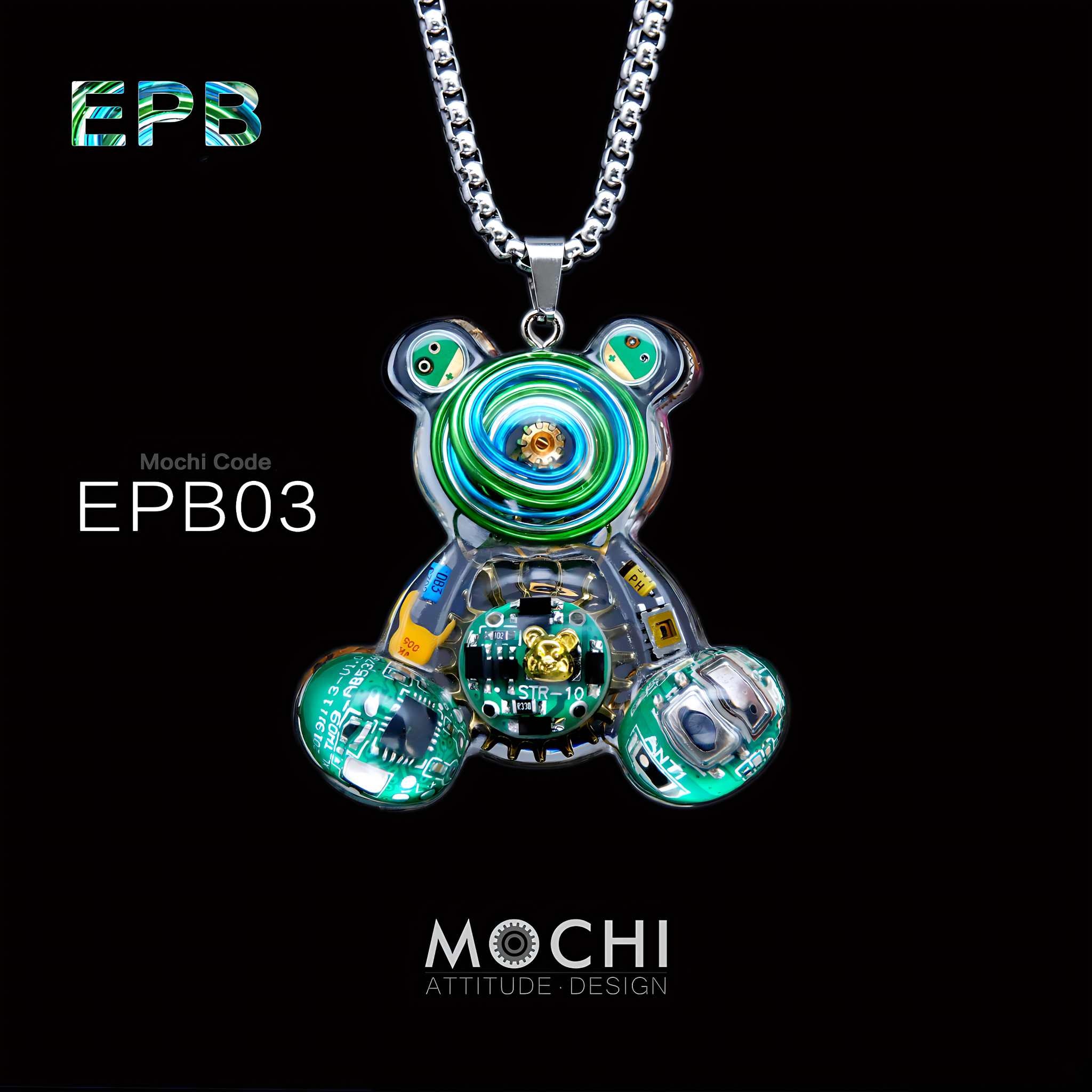 Electronic Punk Bear - Cyberpunk Pendant & Chains | Mochipunk