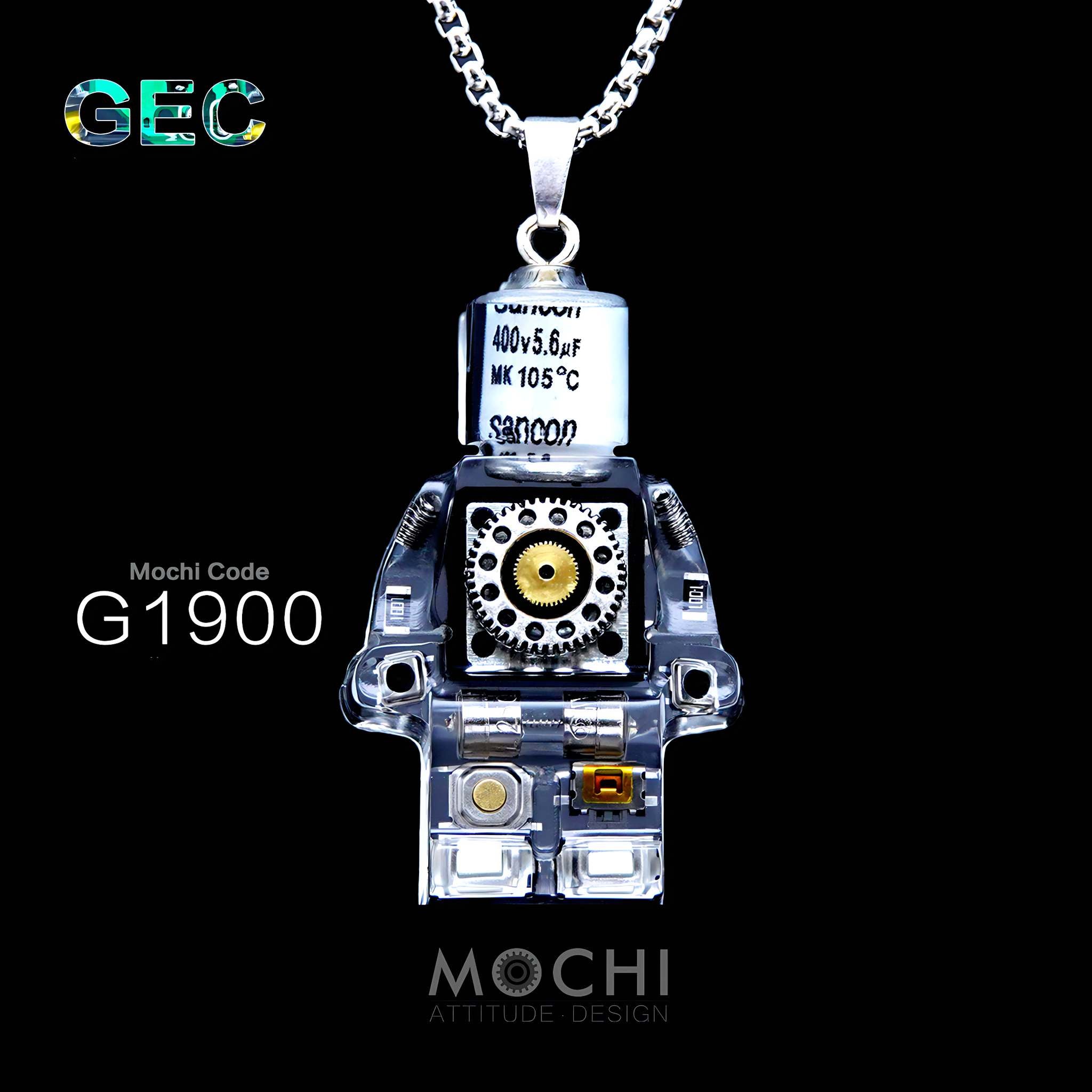 Gear Energy Core - Cyberpunk Pendant & Chains | Mochipunk
