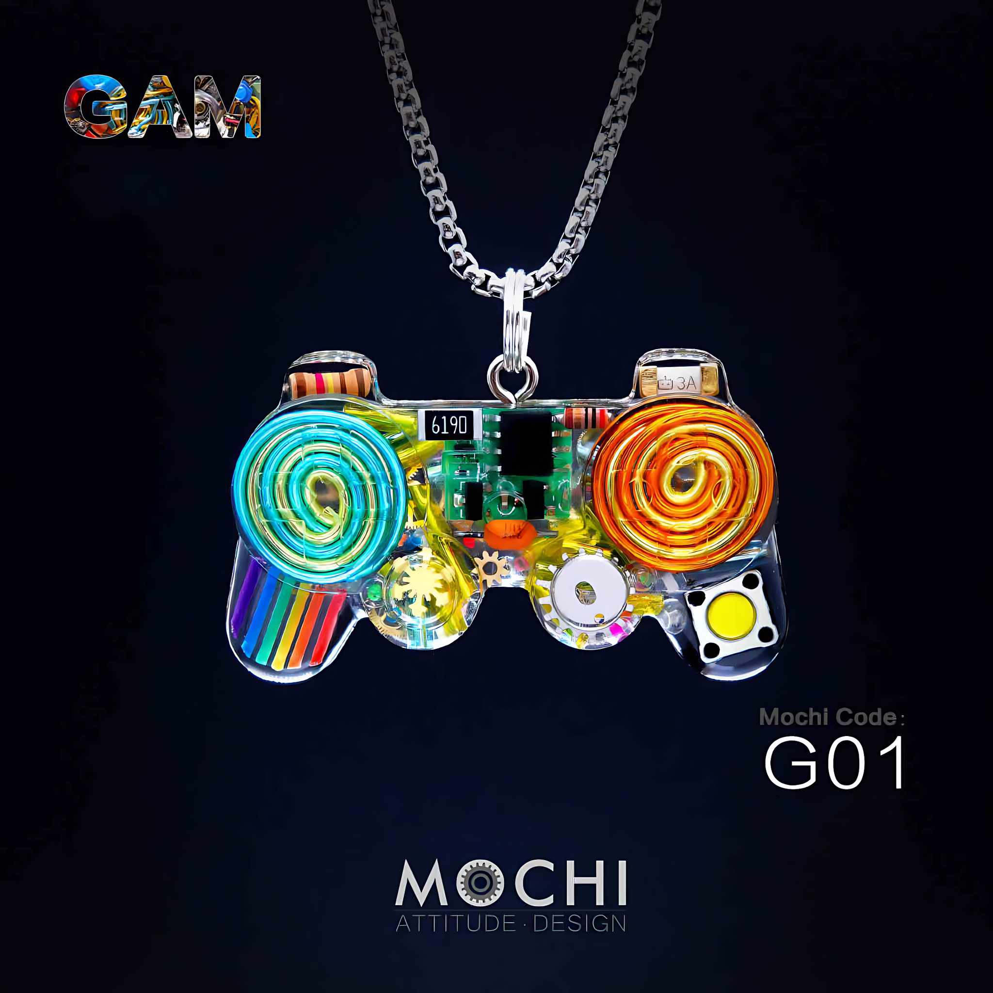 Game Handle - Cyberpunk Pendant & Chains | Mochipunk