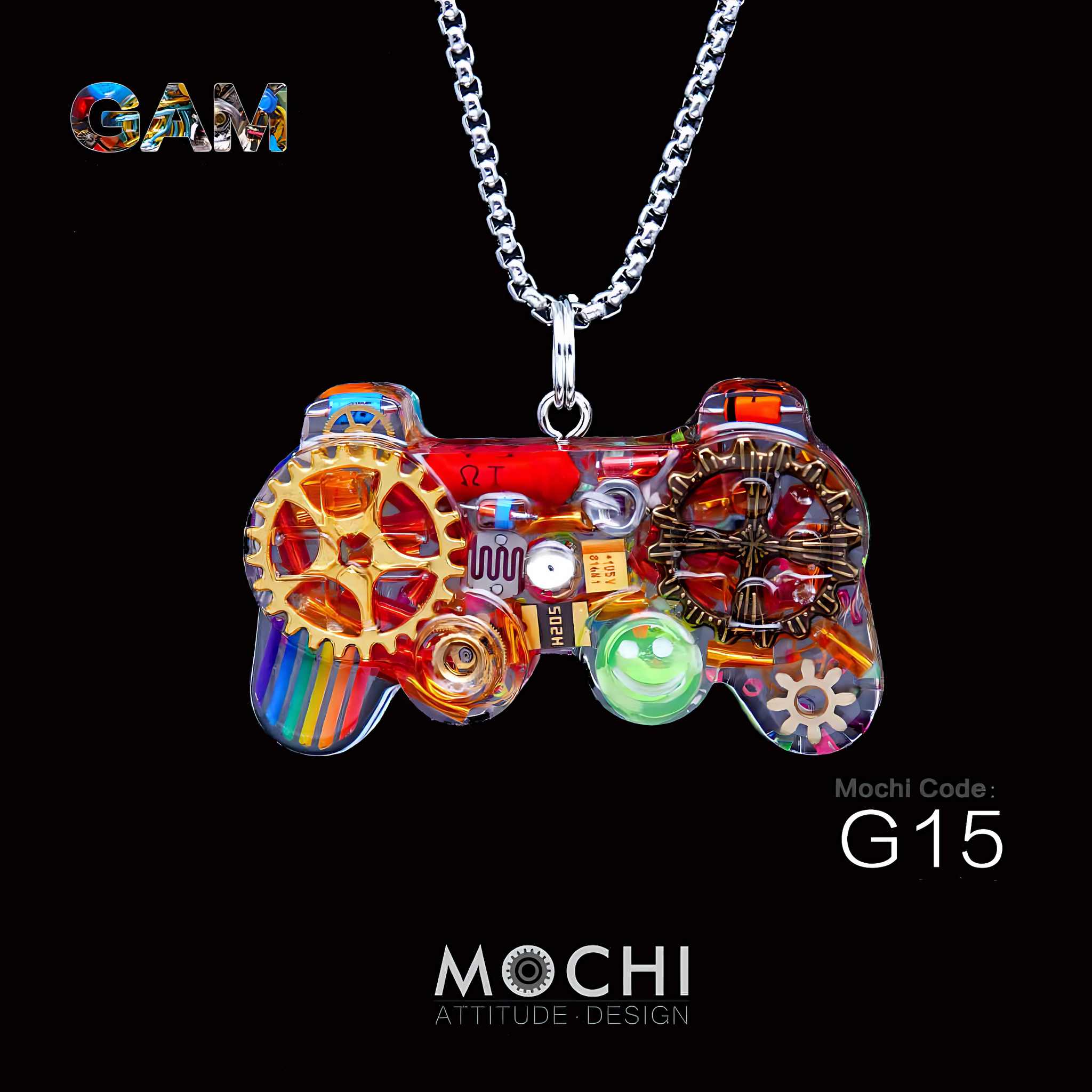 Game Handle - Cyberpunk Pendant & Chains | Mochipunk