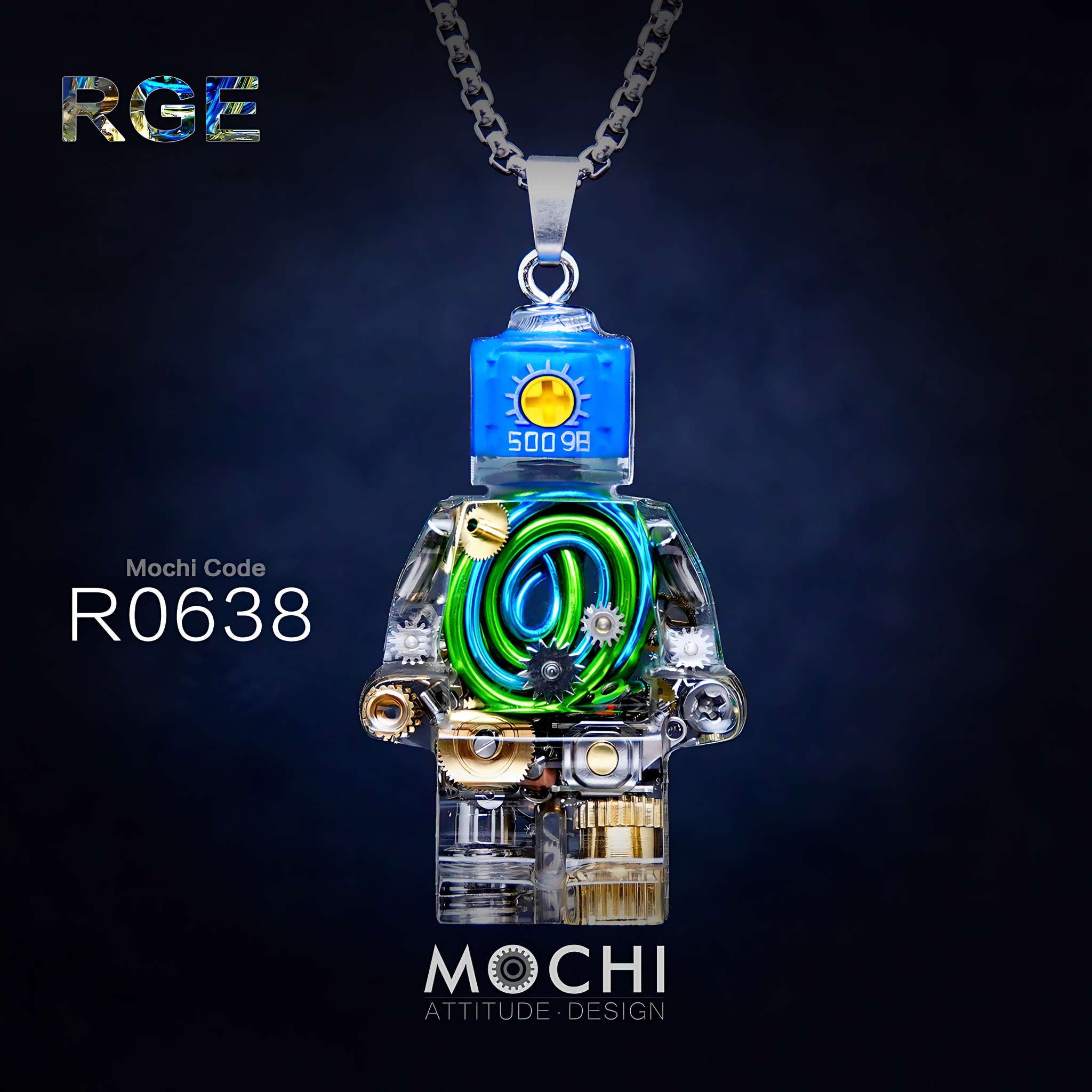 Rainbow Grid Entity - Cyberpunk Pendant & Chains | Mochipunk