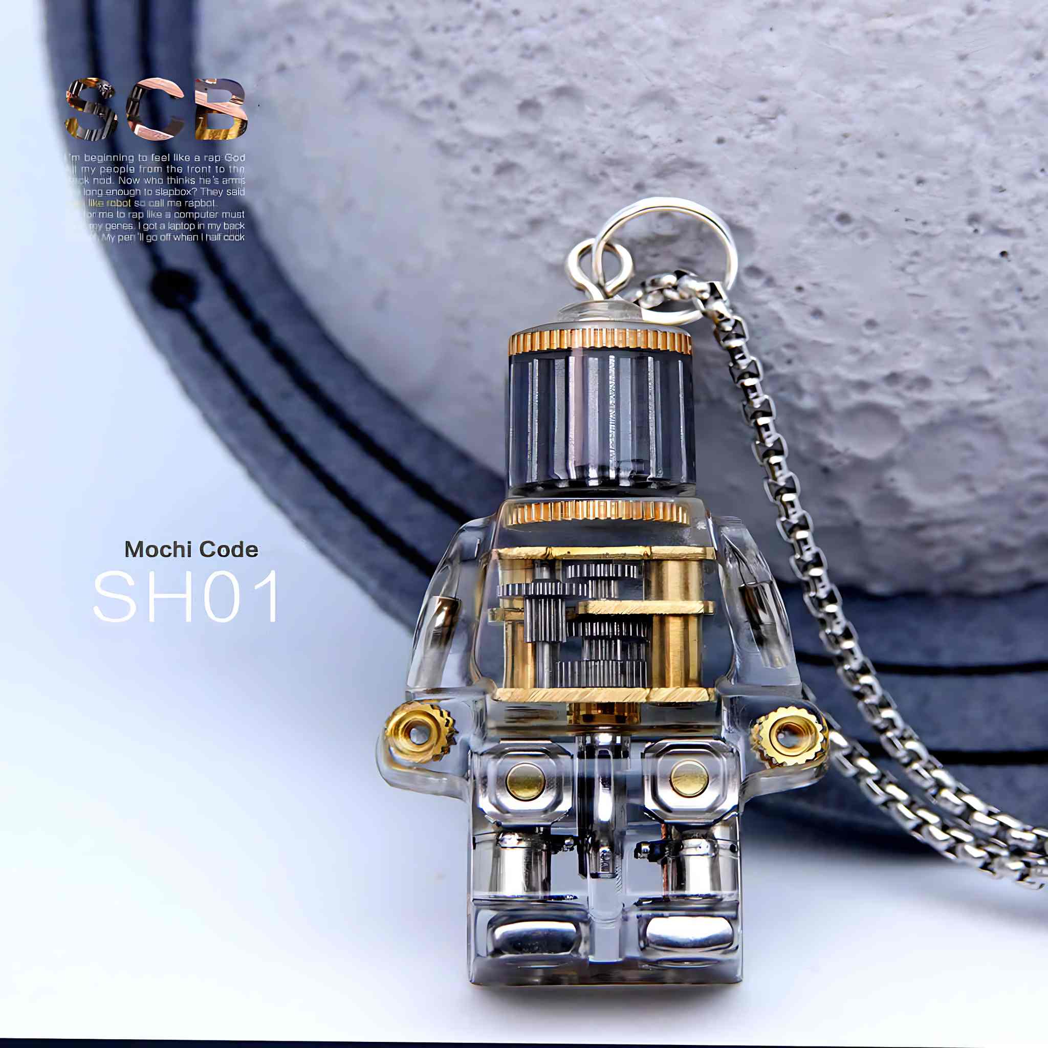 Steam Core Bot - Cyberpunk Pendant & Chains | Mochipunk