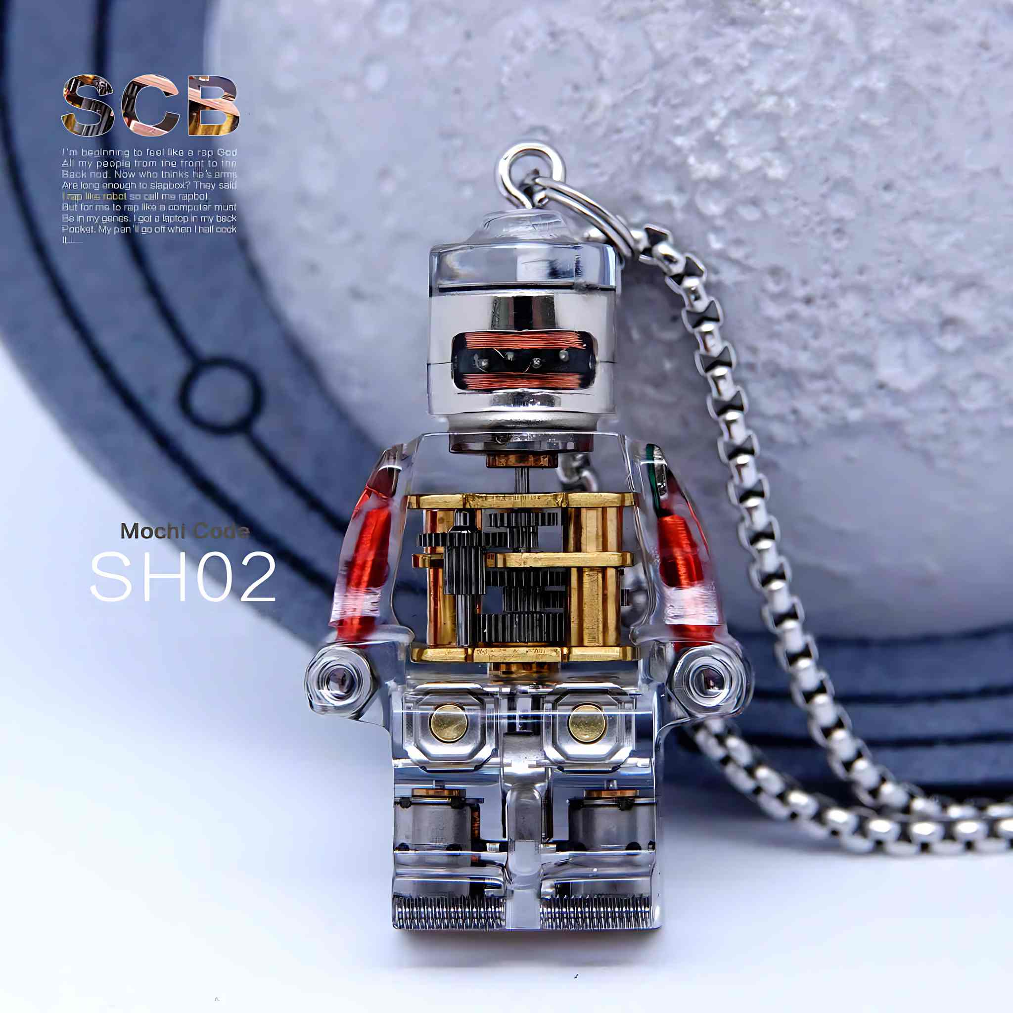 Steam Core Bot - Cyberpunk Pendant & Chains | Mochipunk