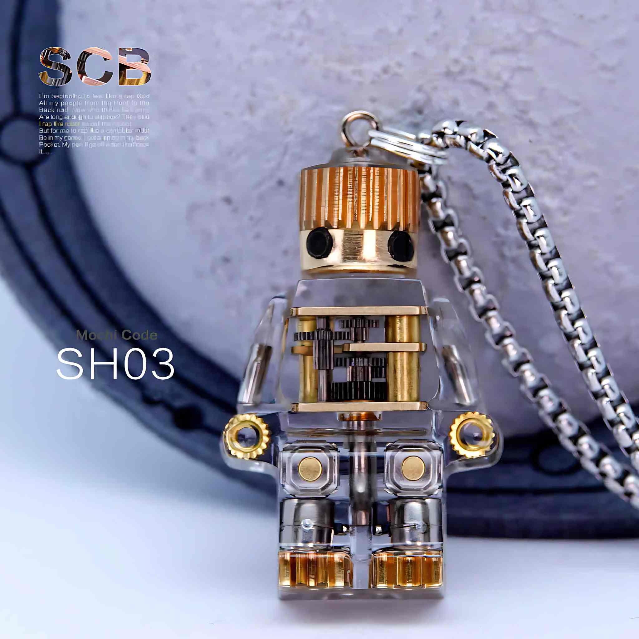 Steam Core Bot - Cyberpunk Pendant & Chains | Mochipunk