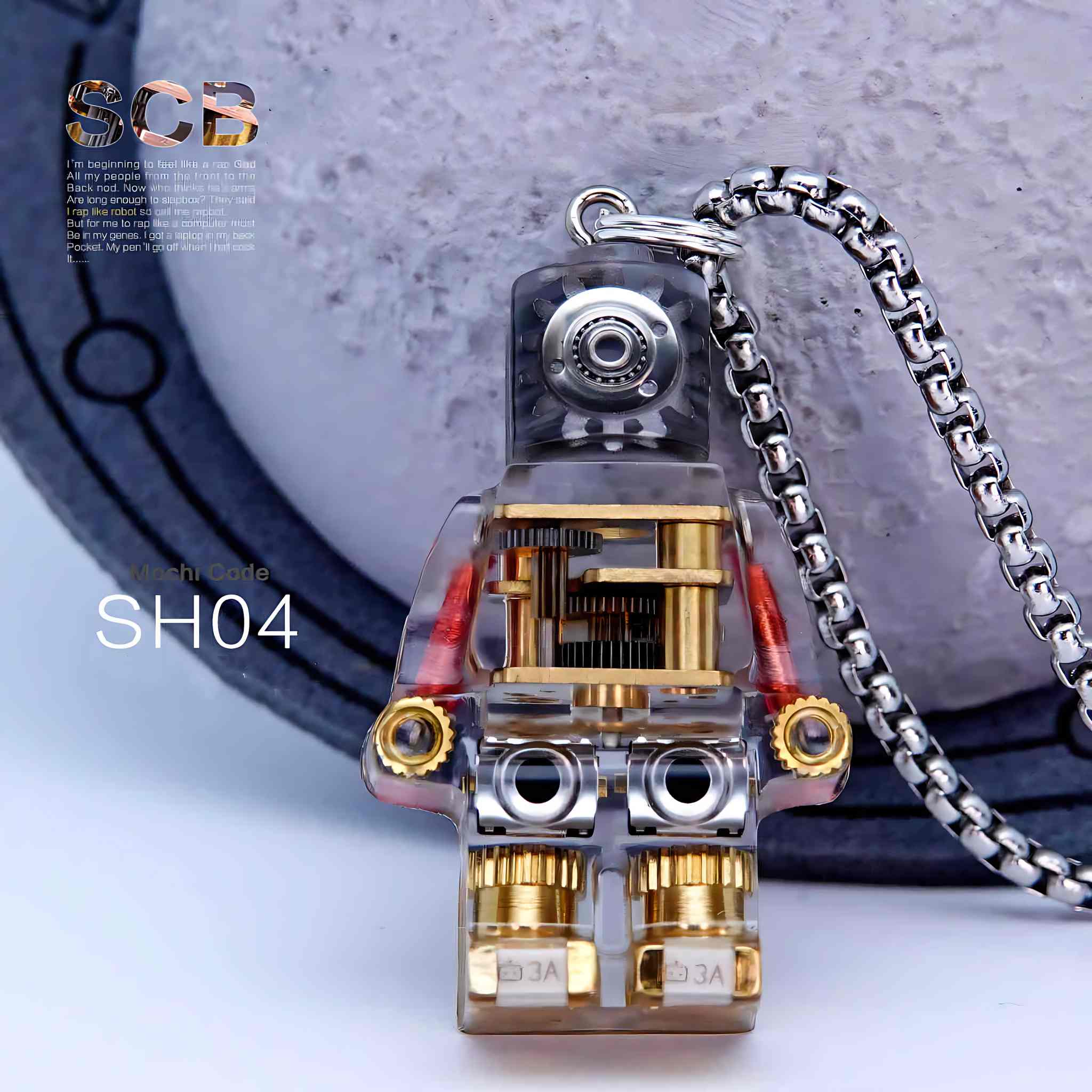 Steam Core Bot - Cyberpunk Pendant & Chains | Mochipunk