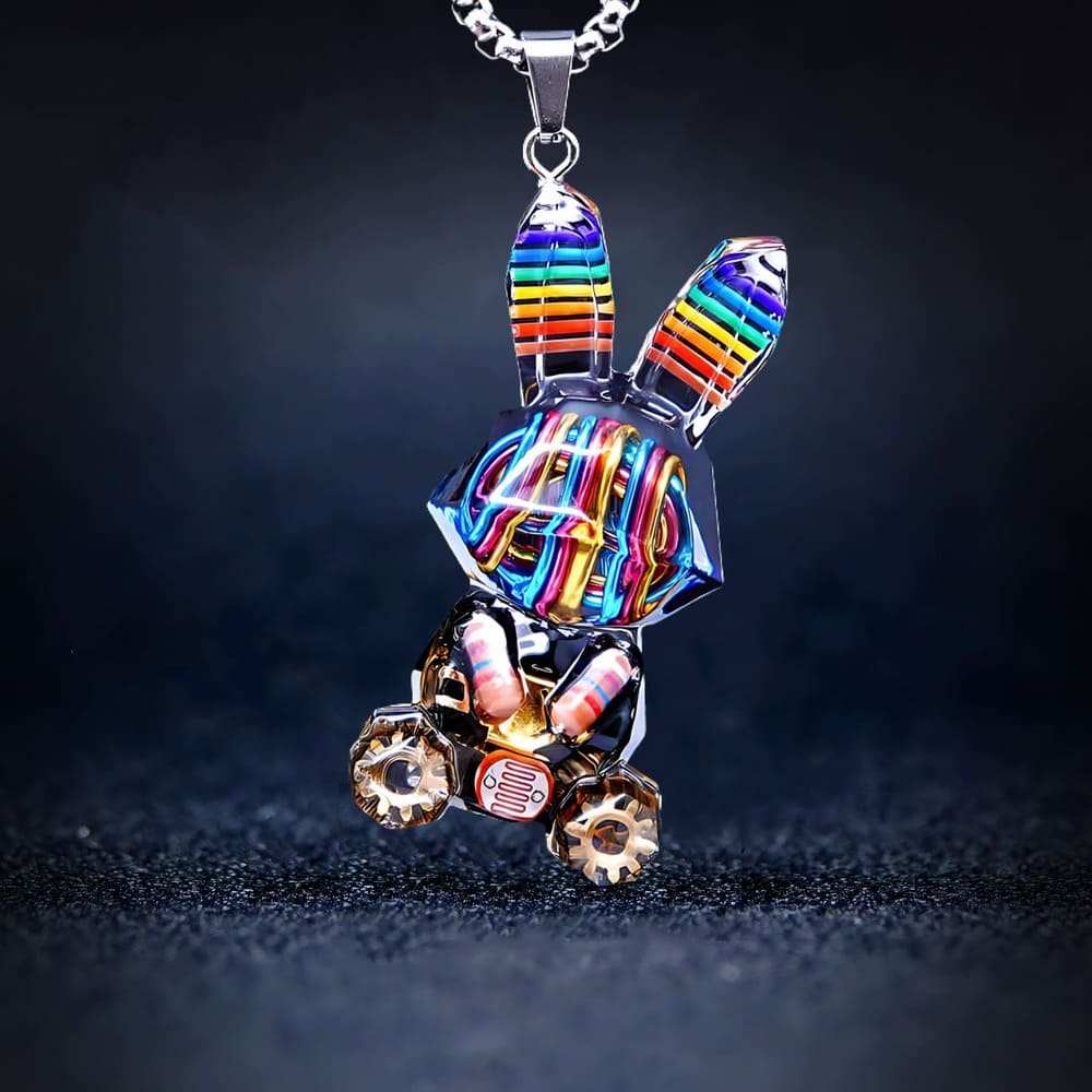 Geometric Rabbit - Cyberpunk Pendant & Chains | Mochipunk