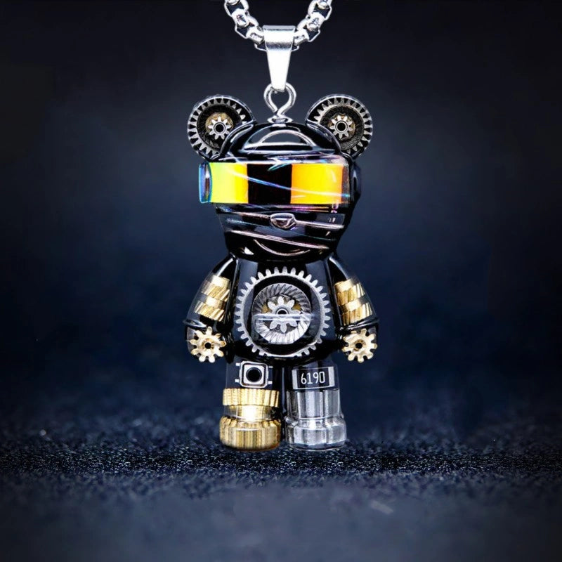 Laser Bear – Handmade Cyberpunk Necklace | Mochipunk